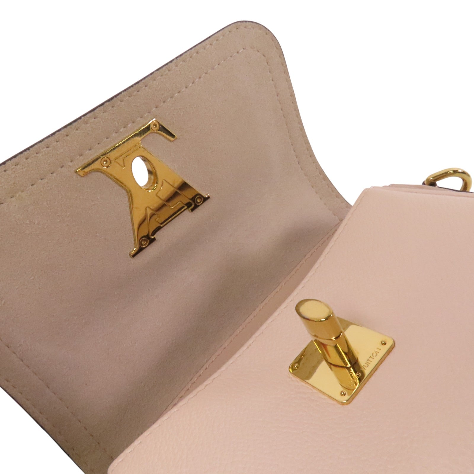 LOUIS VUITTON Greige Lockme Tender金扣肩背袋