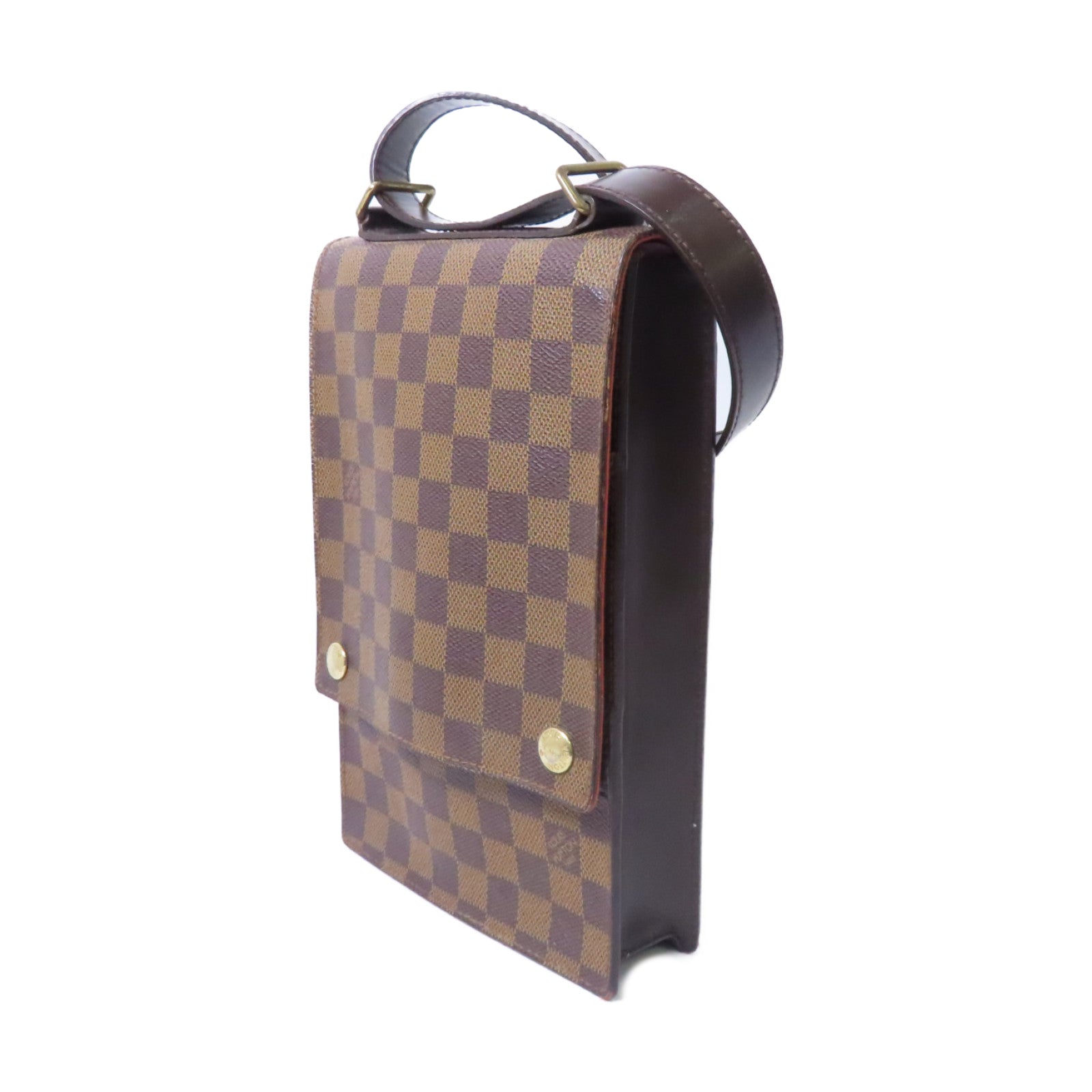 LOUIS VUITTON Damier Ebene Portobello金扣肩背袋啡色