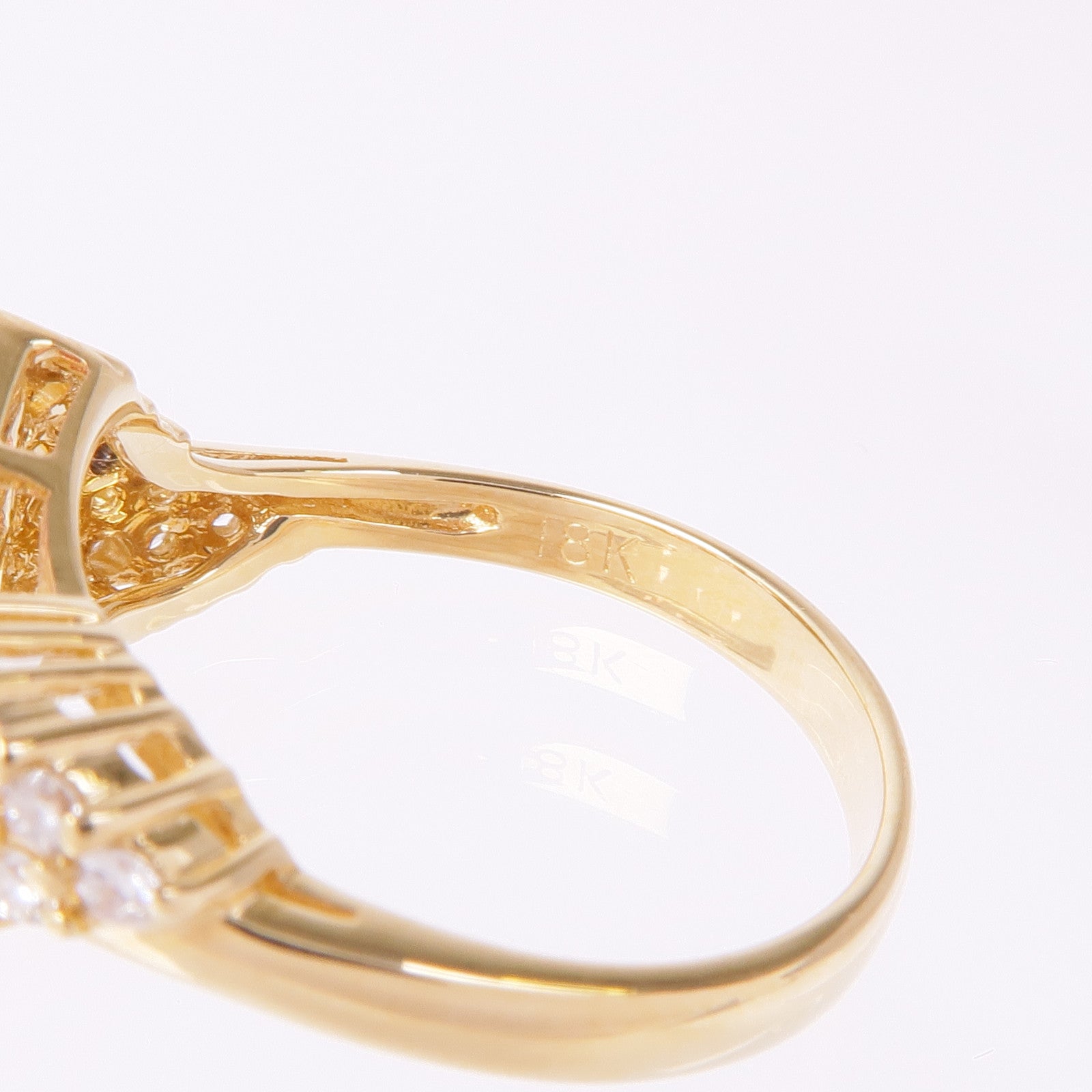 JEWELRY 18K黃金Pink Sapphire Diamond Ring粉紅色藍寶石/鑽石戒指US#6.75