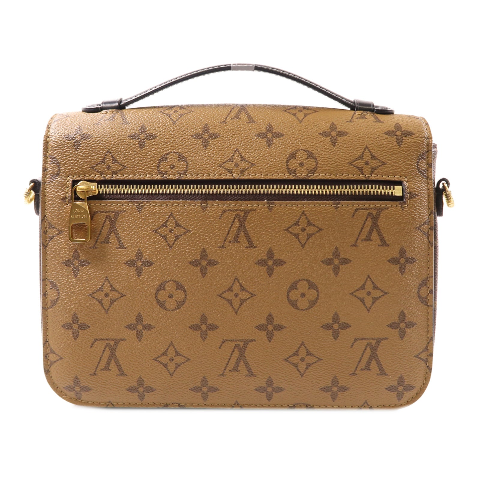 LOUIS VUITTON Monogram Reverse Pochette Metis金扣手挽肩背兩用袋棕色