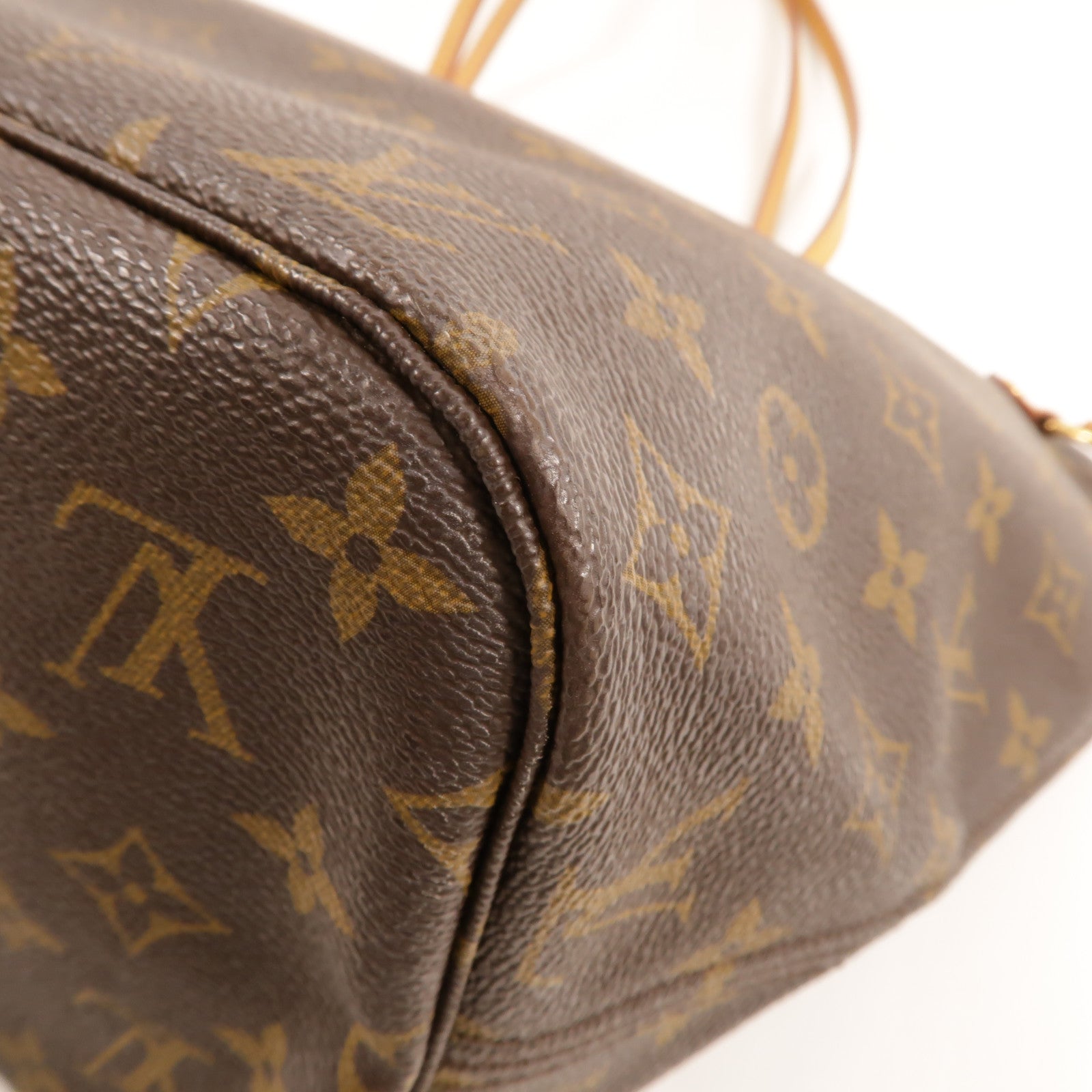 LOUIS VUITTON Monogram Neverfull MM金扣手挽袋