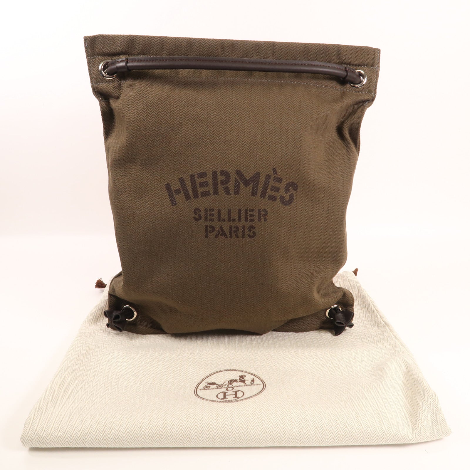 HERMES 【激減優惠】帆布/皮革Maline Grooming Bag背包