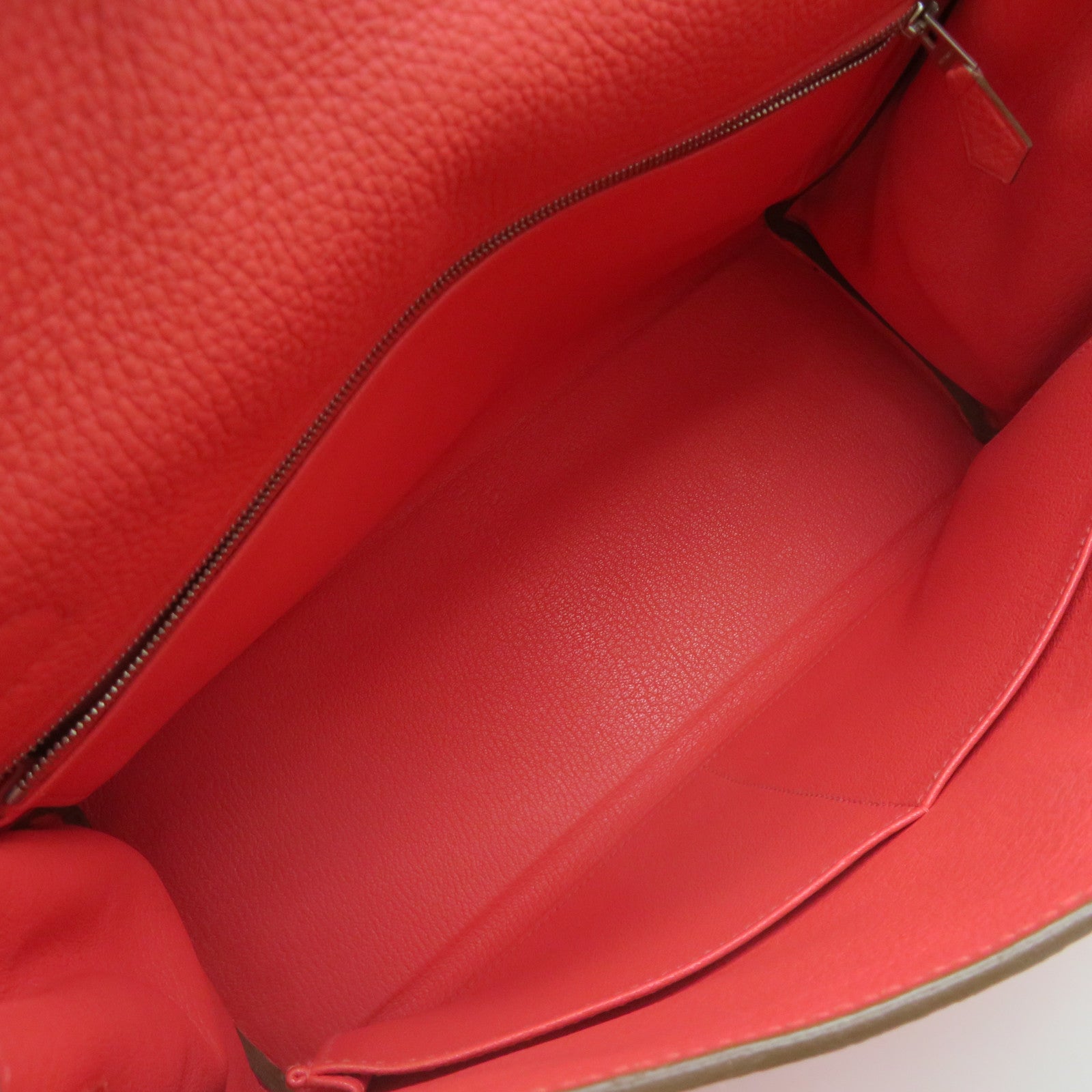 HERMES Clemence Leather Kelly 32 2Way Handbag Silver Buckle Handle Shoulder Backpack T5 Pink
