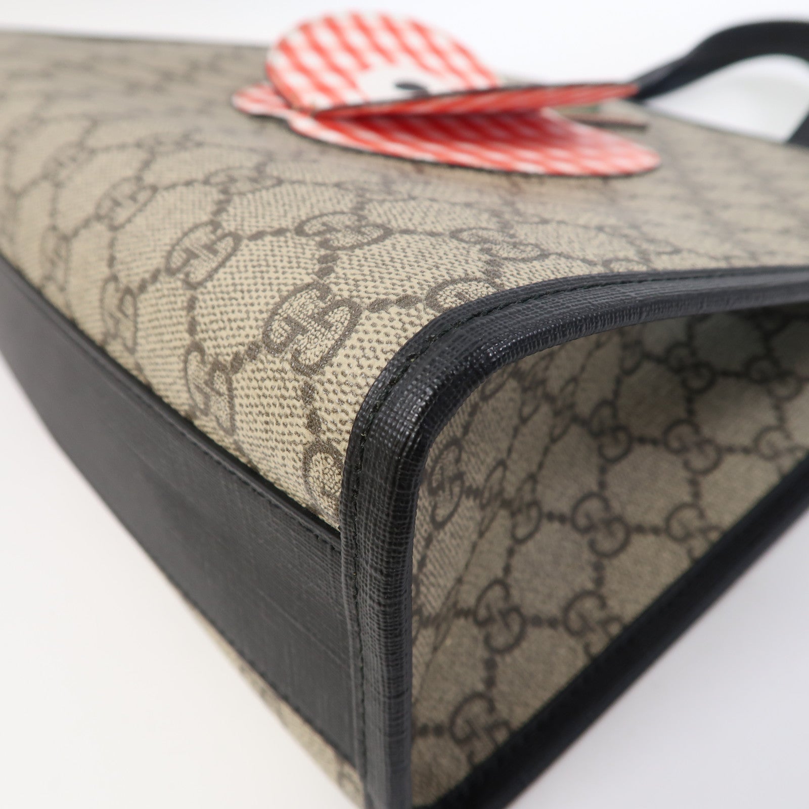 GUCCI 塗層帆布Apple Hand Bag銀扣手挽袋灰色