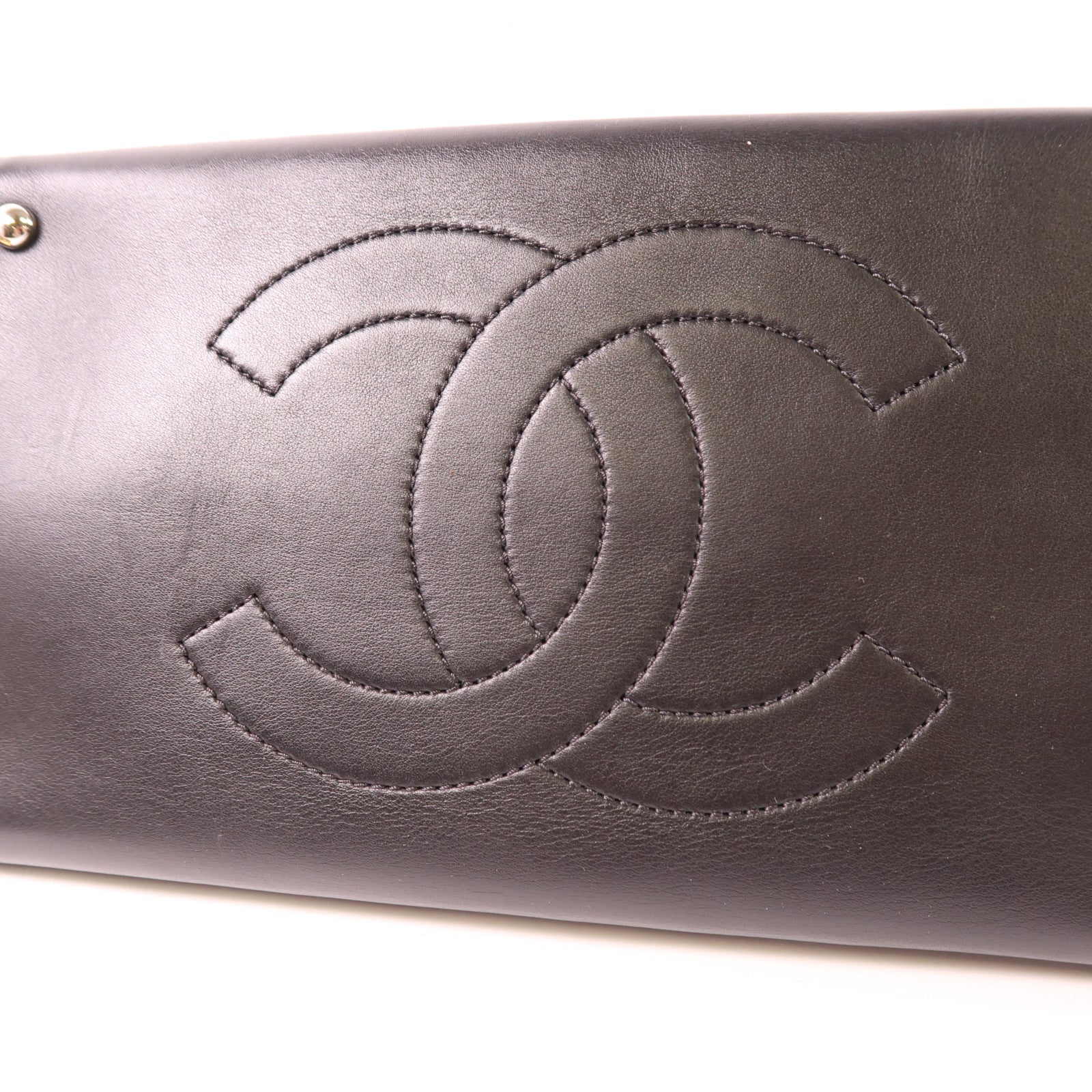 CHANEL 牛皮皮革2way Shoulder銀扣鏈帶手挽肩背兩用袋