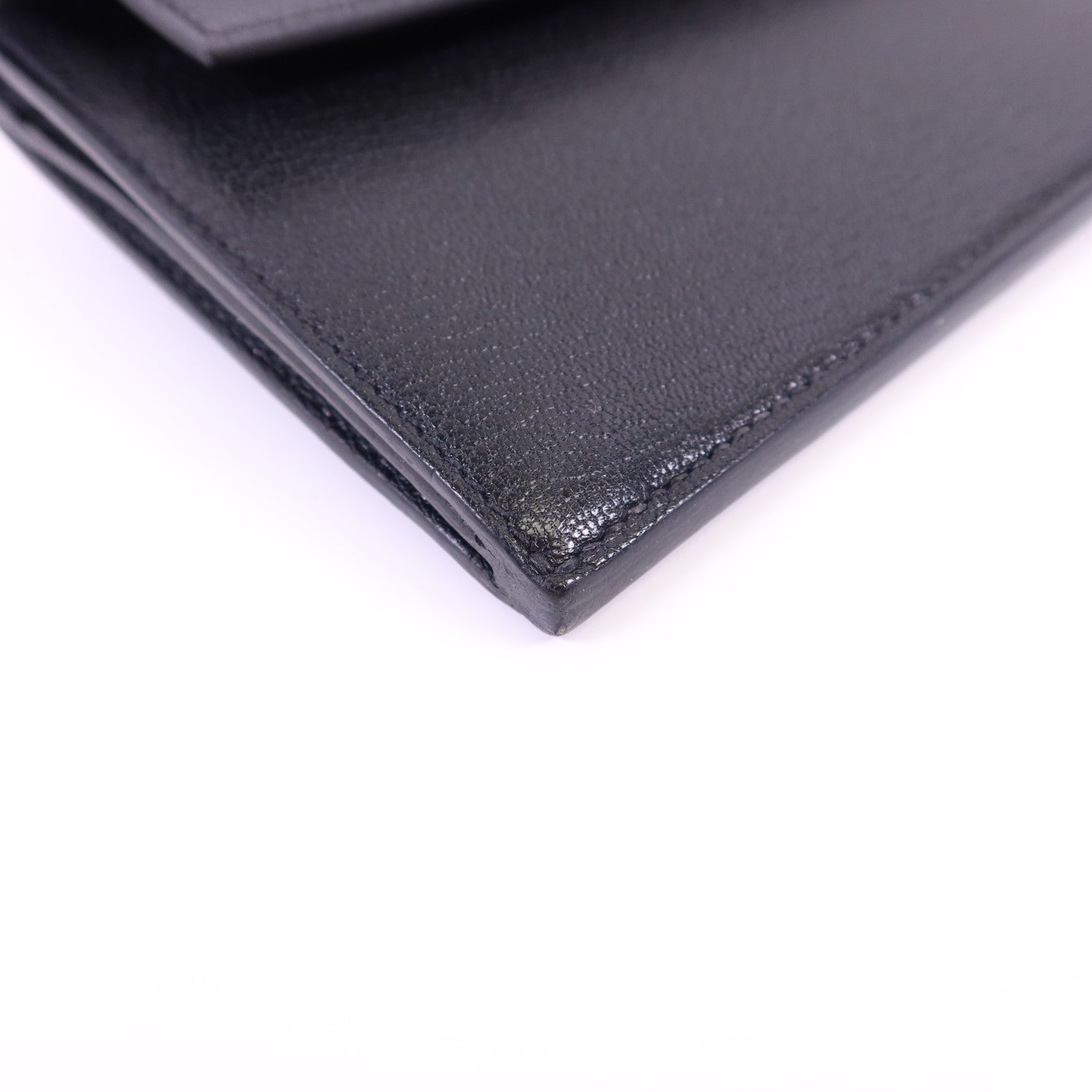 HERMES Chevre皮革Kelly Pocket Long Bifold Wallet銀扣長錢包Noir