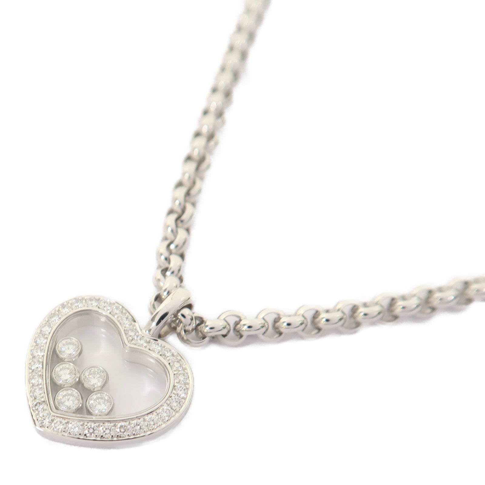 Chopard 18K白金Diamond Happy Heart項鍊