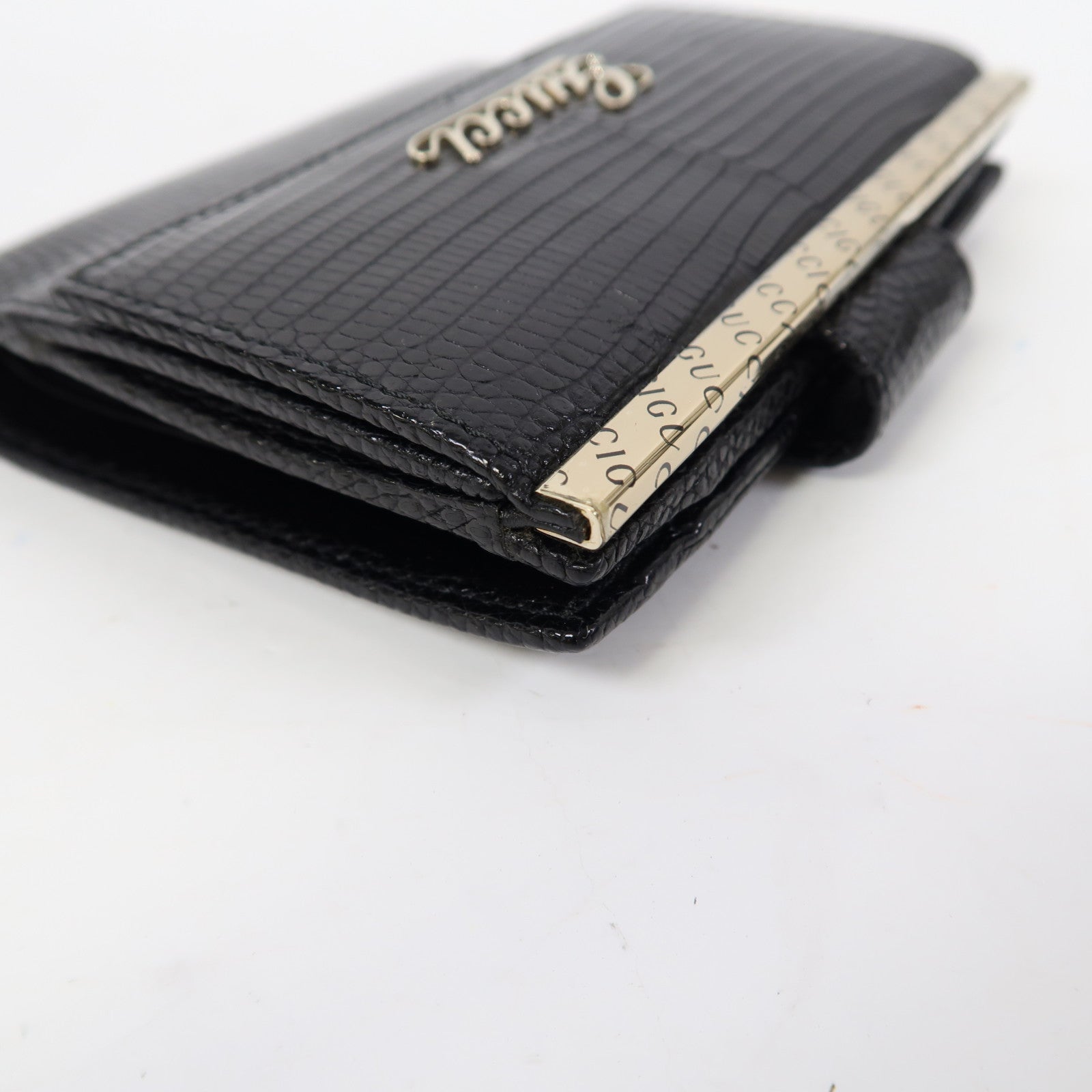 GUCCI 牛皮皮革Wallet金扣錢包黑色