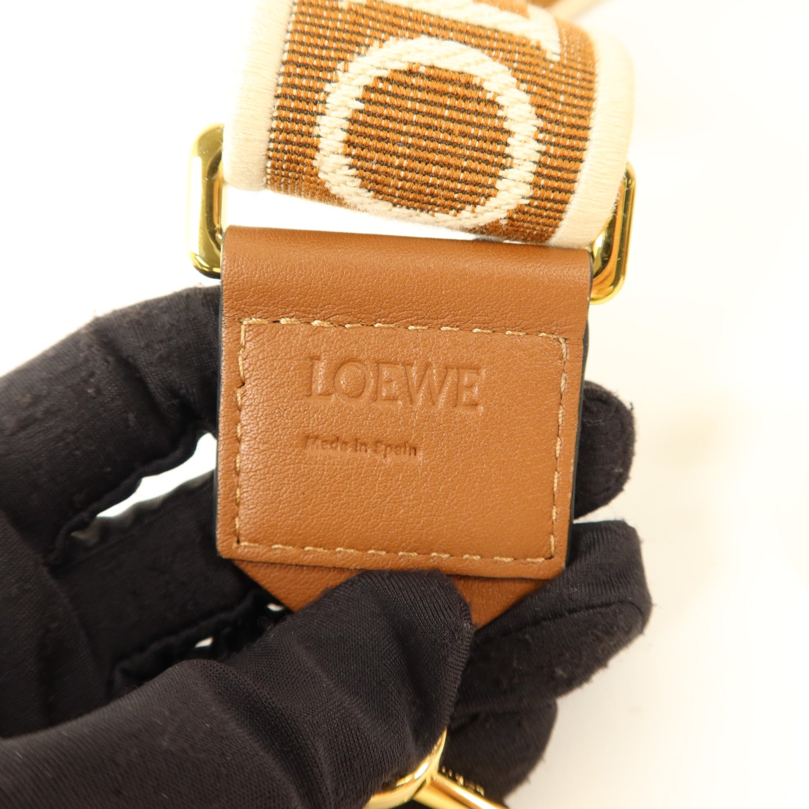 LOEWE 帆布/牛皮皮革Shoulder Strap肩帶