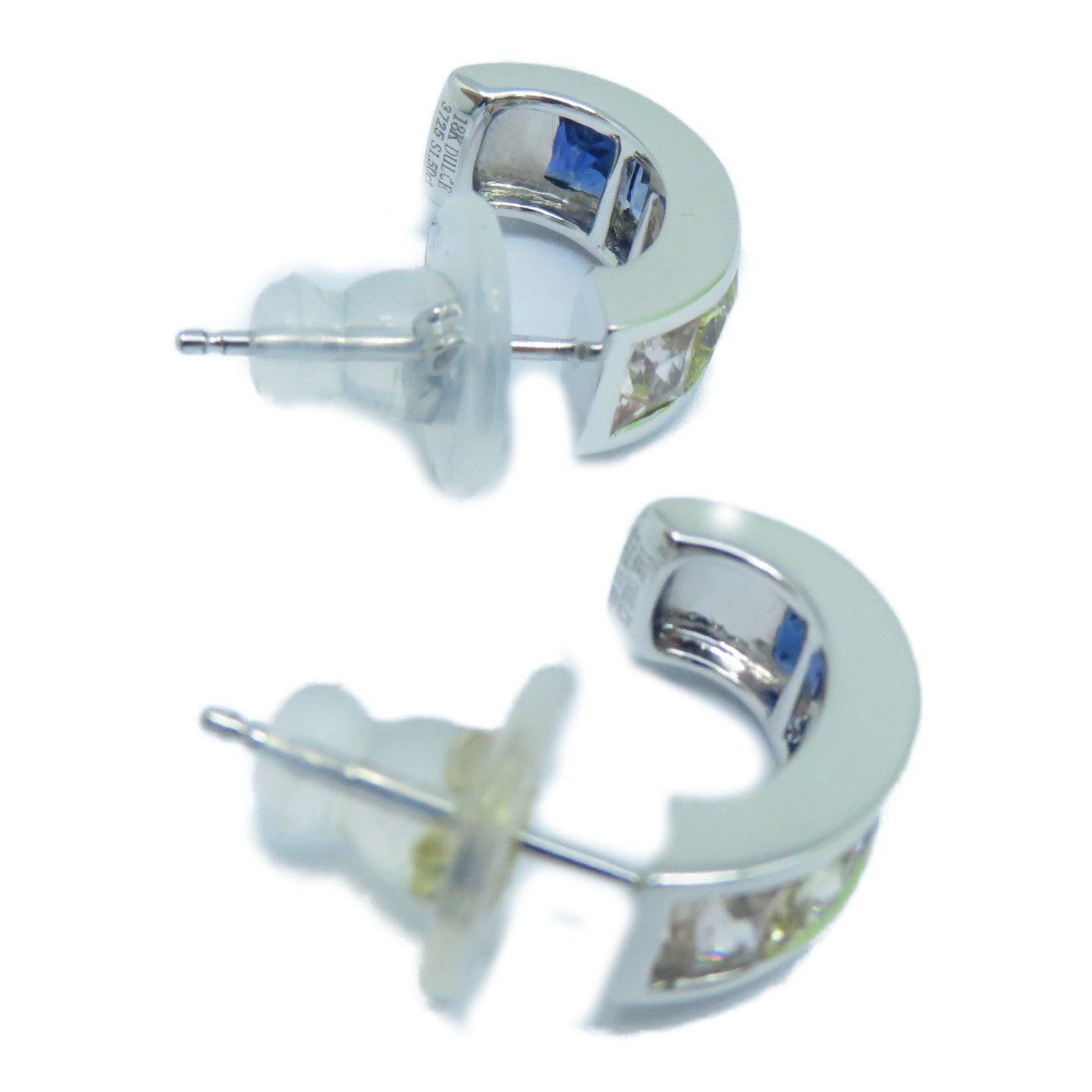JEWELRY **【激減優惠】18K白金Earrings 1.60ct/1.50ct彩色寶石耳環