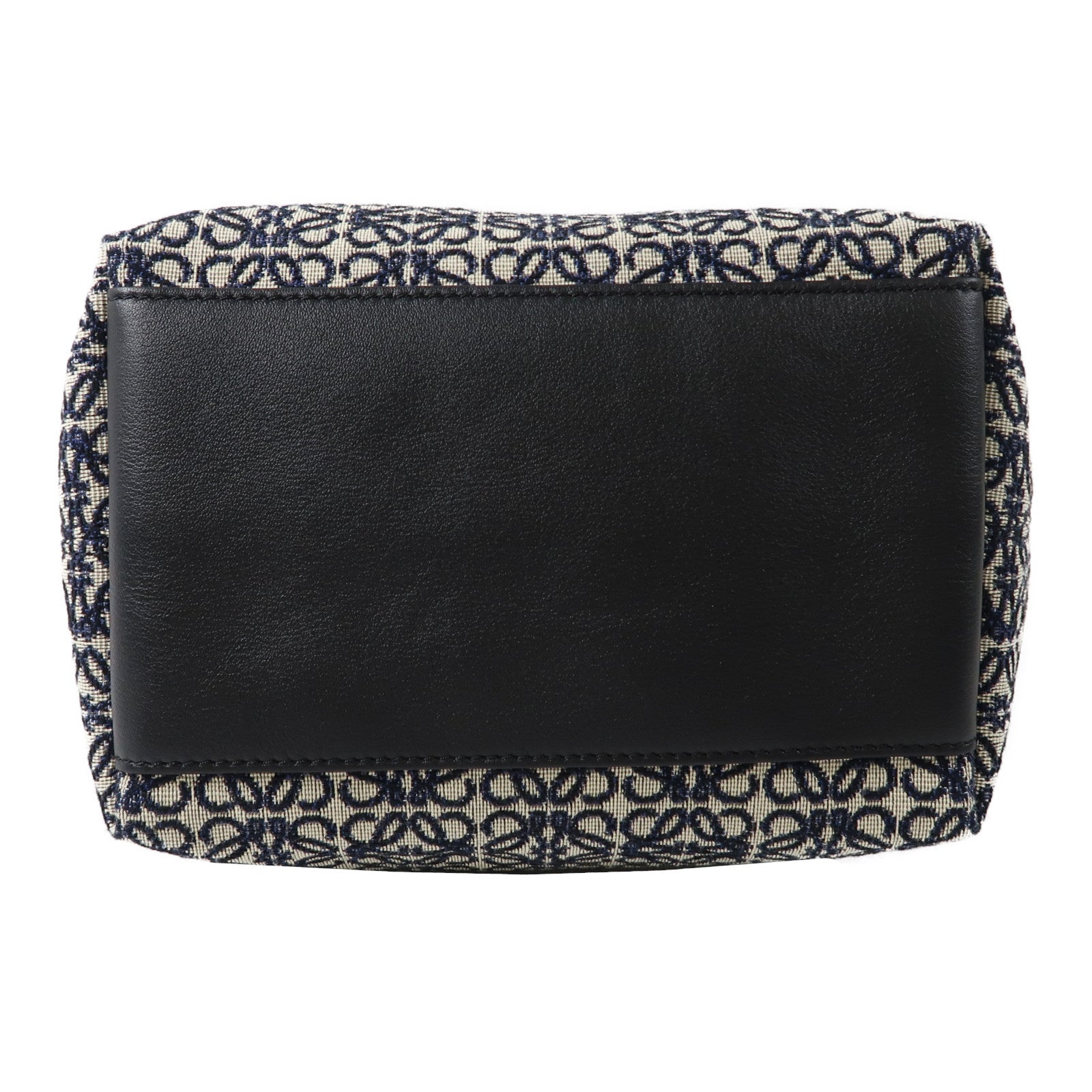 LOEWE 帆布Cubi Bag金扣手挽袋深藍色