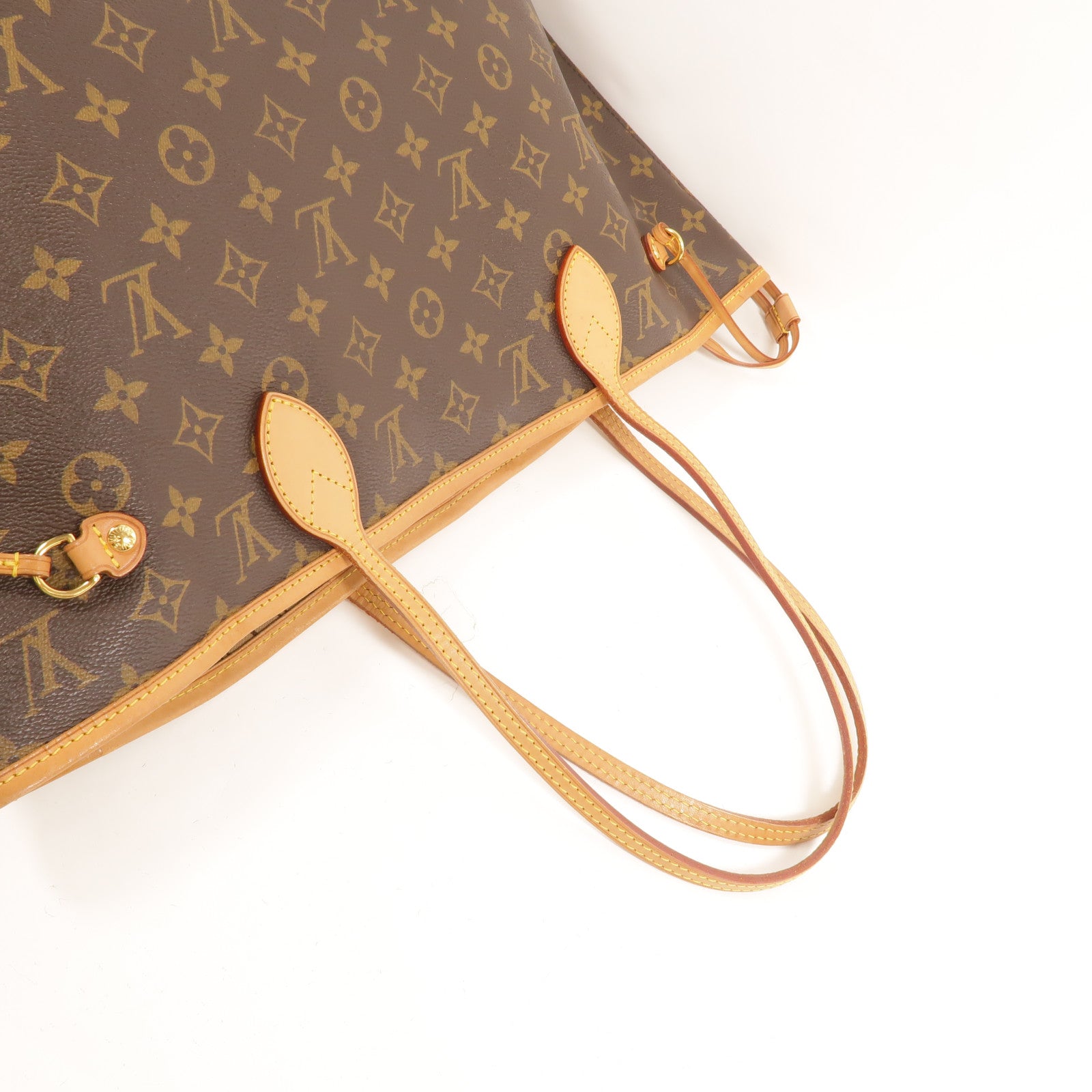 LOUIS VUITTON Monogram Neverfull MM金扣手挽袋