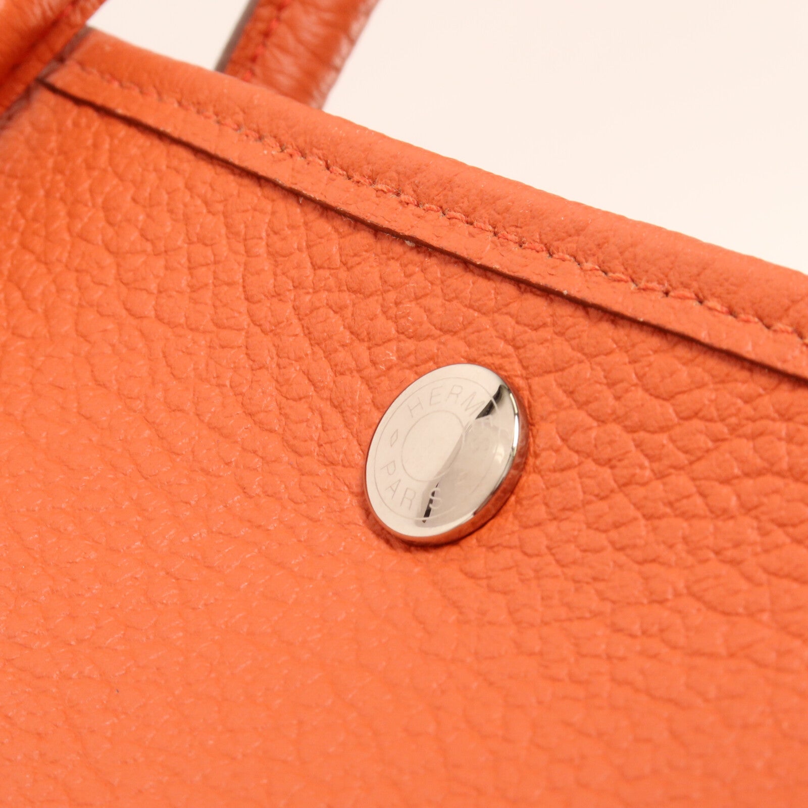 HERMES Country皮革Garden Party PM手挽袋Sanguine