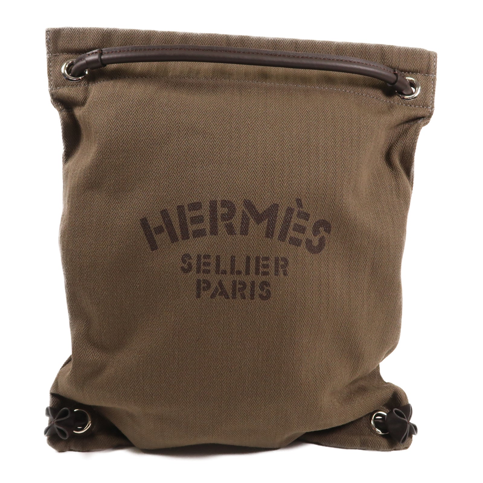 HERMES 【激減優惠】帆布/皮革Maline Grooming Bag背包