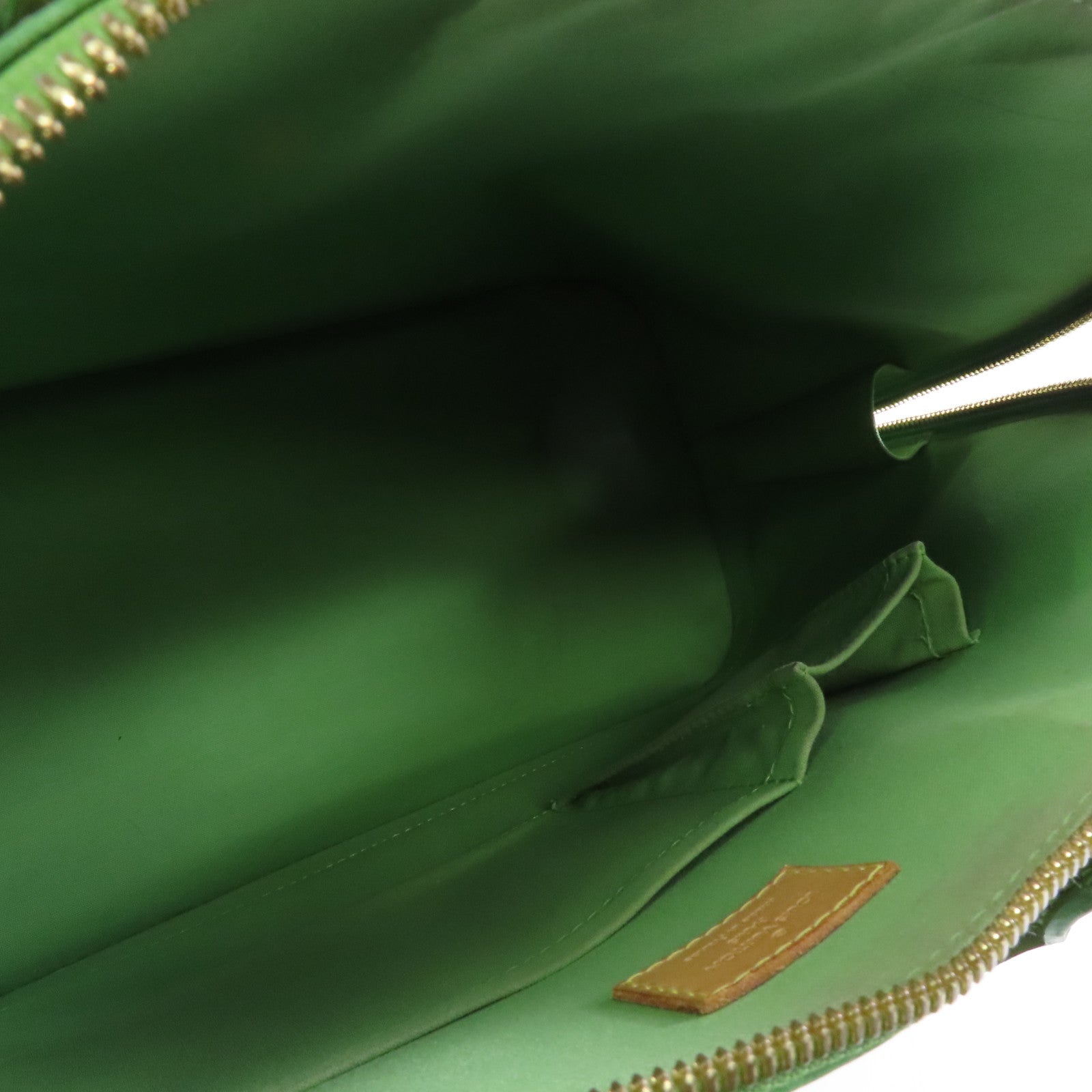 LOUIS VUITTON Vernis Alma GM金扣手挽袋綠色
