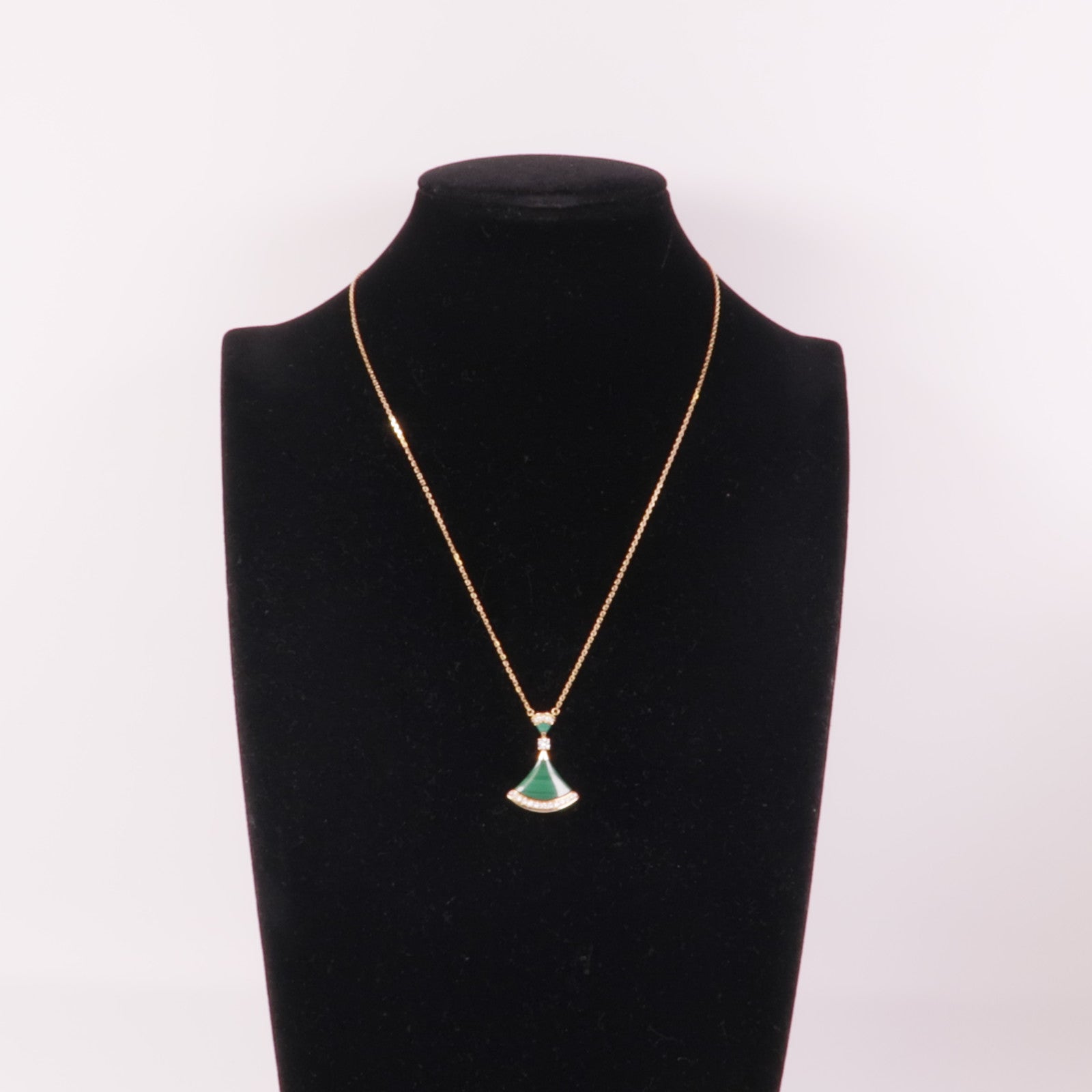 BVLGARI 18K玫瑰金Divas' Dream Necklace孔雀石/鑽石項鍊