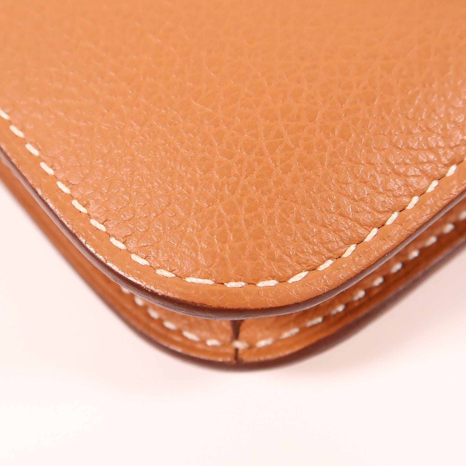 HERMES 【激減優惠】皮革Constance Slim銀扣手拿包