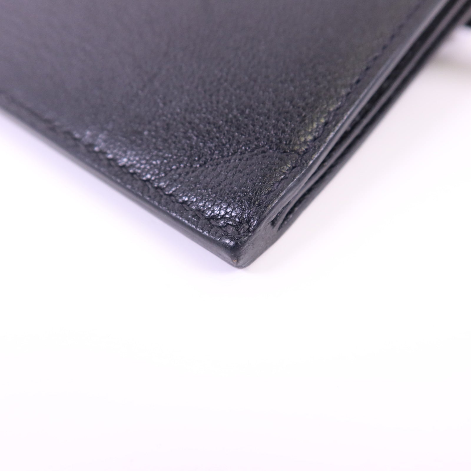 HERMES Chevre皮革Kelly Pocket Long Bifold Wallet銀扣長錢包Noir
