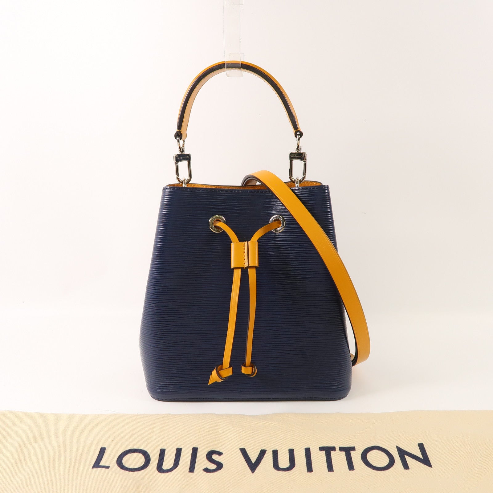 LOUIS VUITTON Epi NeoNoe BB銀扣手挽肩背兩用袋深藍色