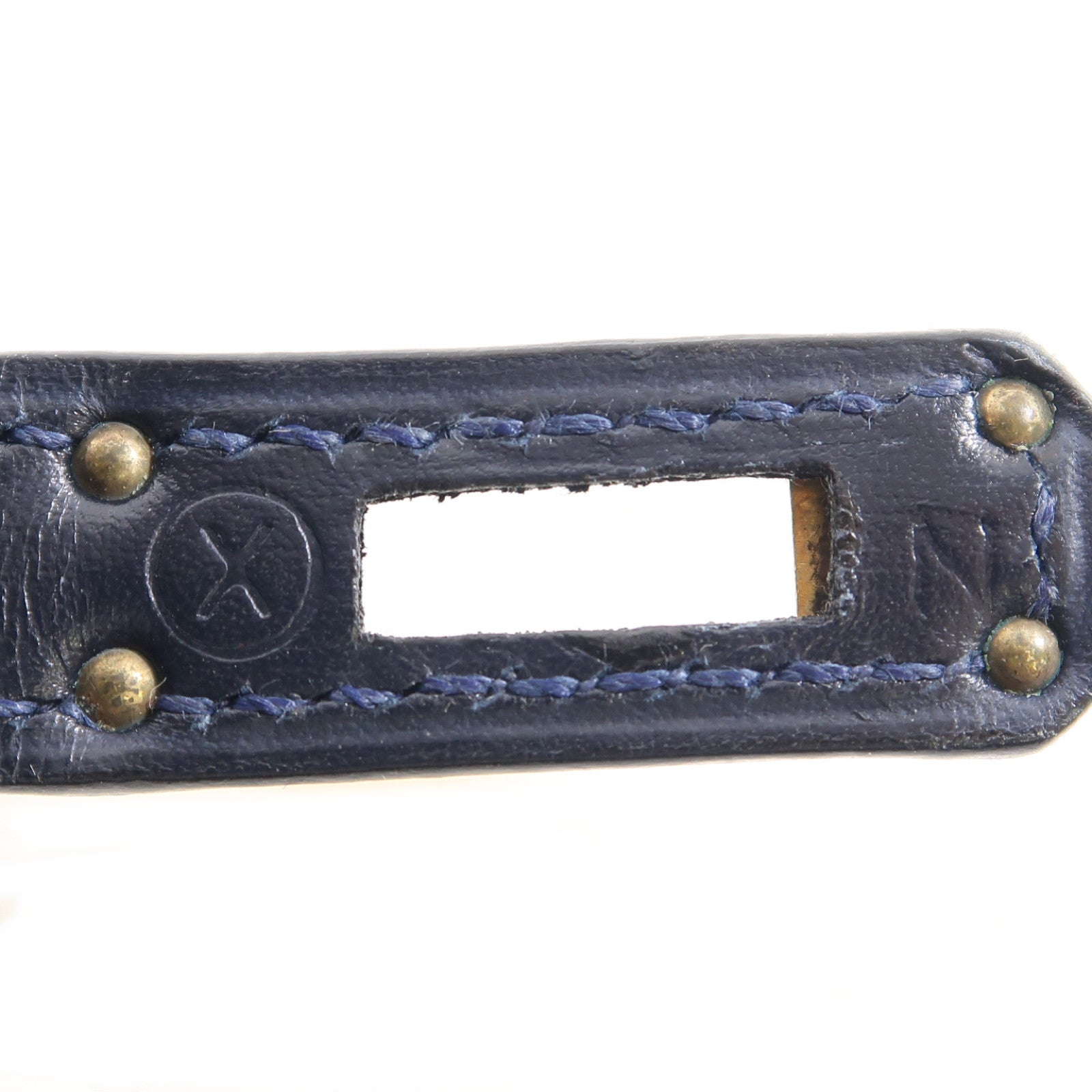 HERMES 【激減優惠】Box Calf皮革Mini Kelly金扣手挽肩背兩用袋Bleu Indigo/深藍色