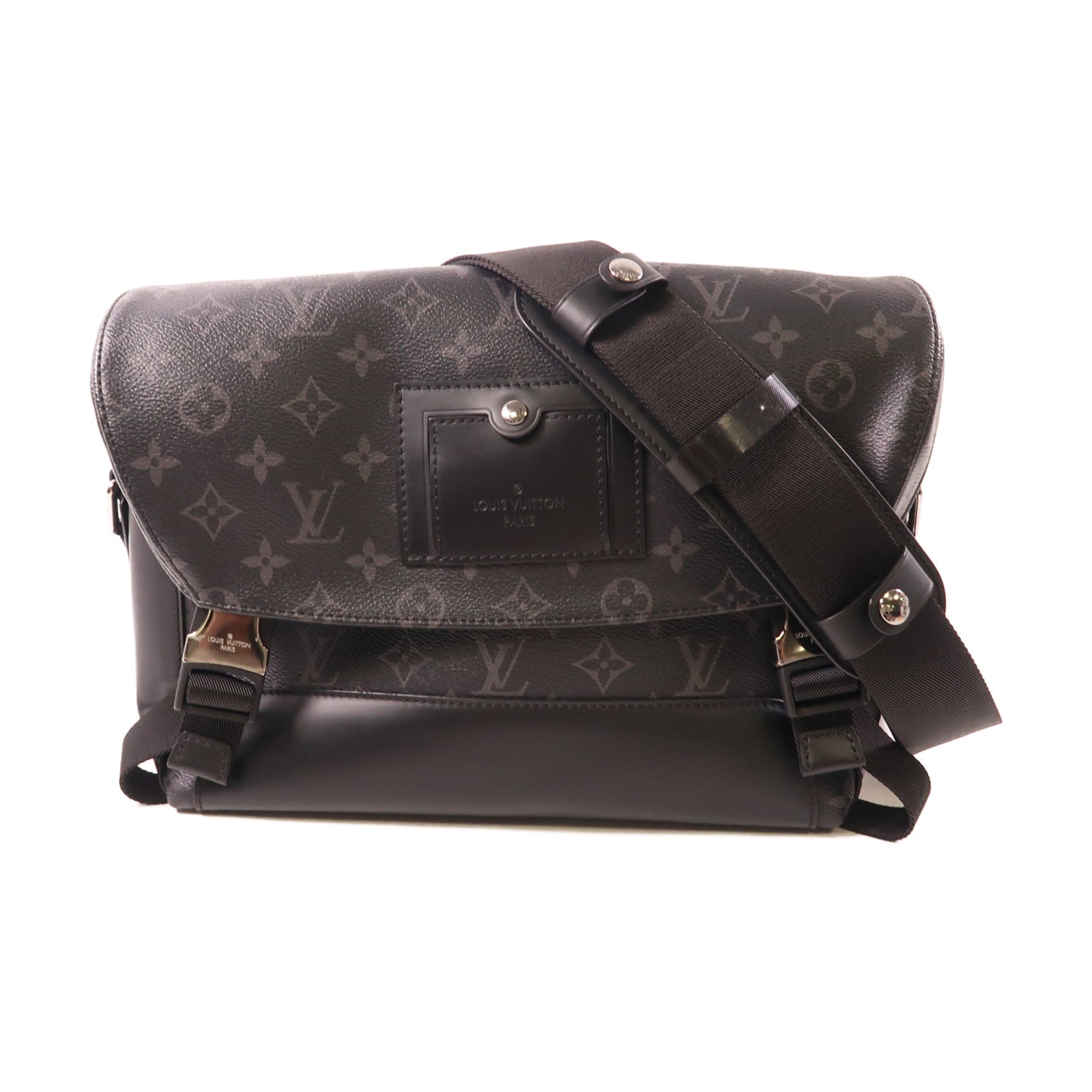 LOUIS VUITTON Monogram Eclipse Messenger PM Voyager銀扣肩背袋