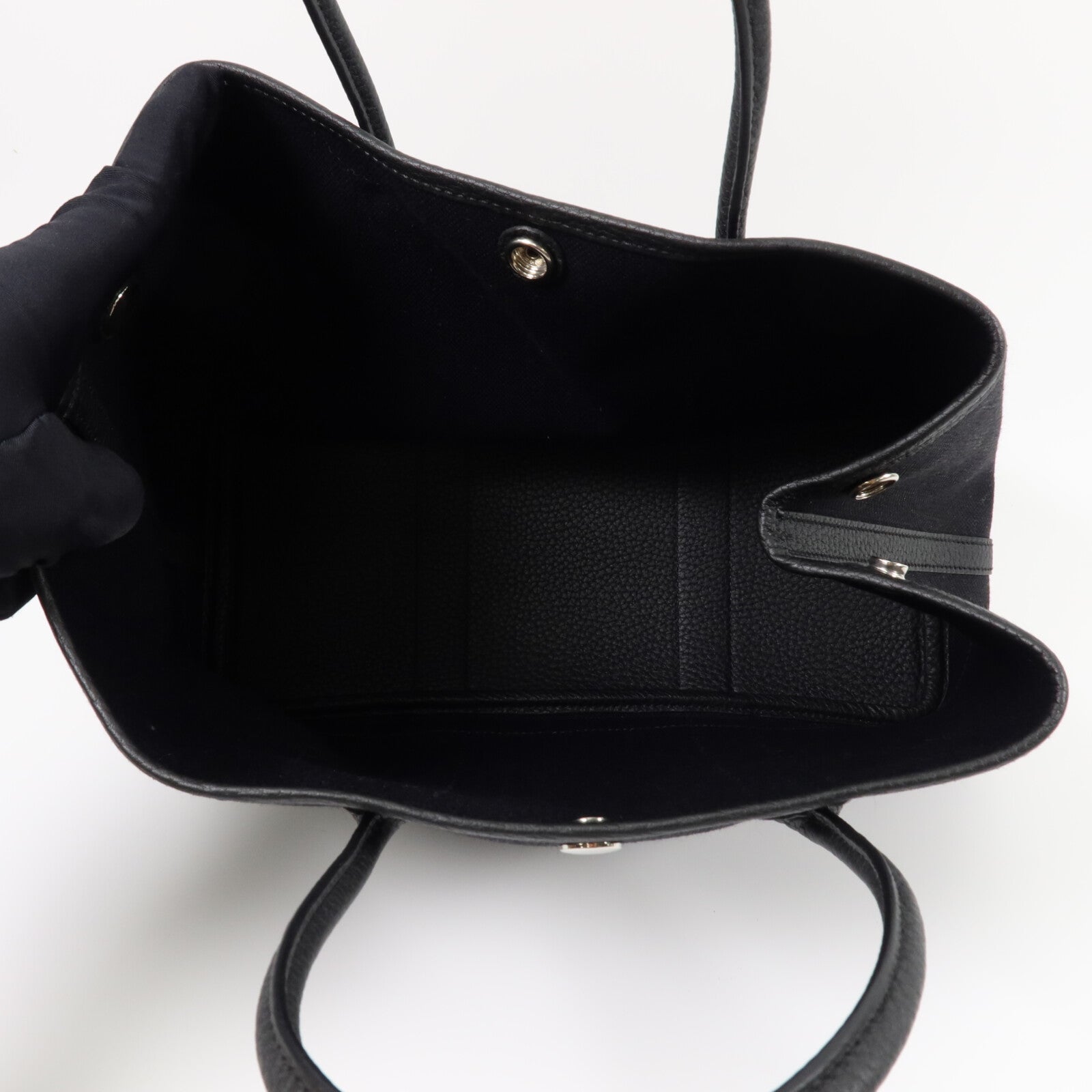 HERMES 帆布Garden Party TPM手挽袋Noir