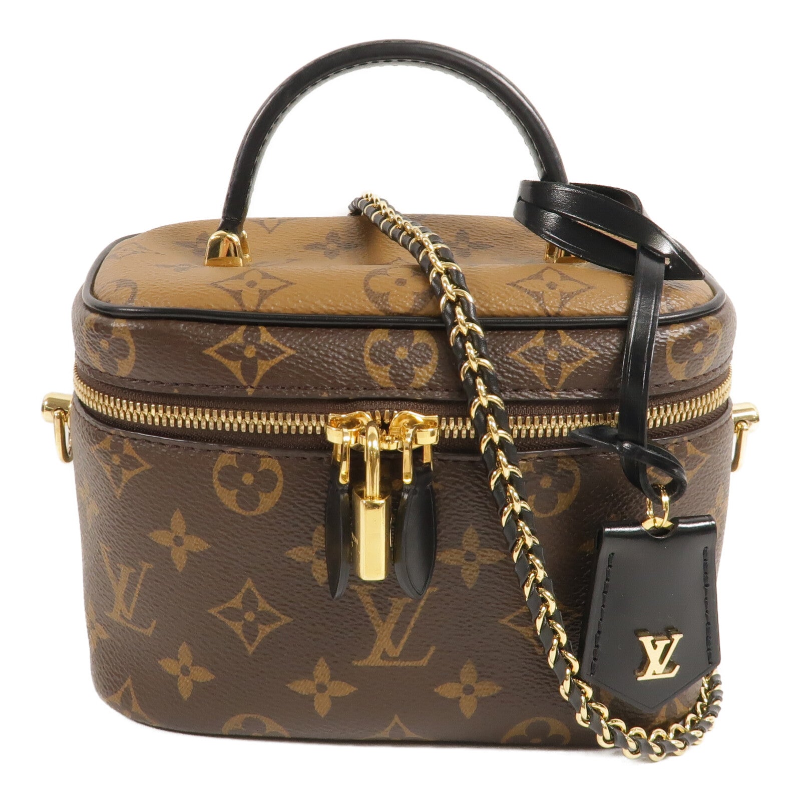 LOUIS VUITTON Monogram Reverse Vanity PM鏈帶手挽肩背兩用袋