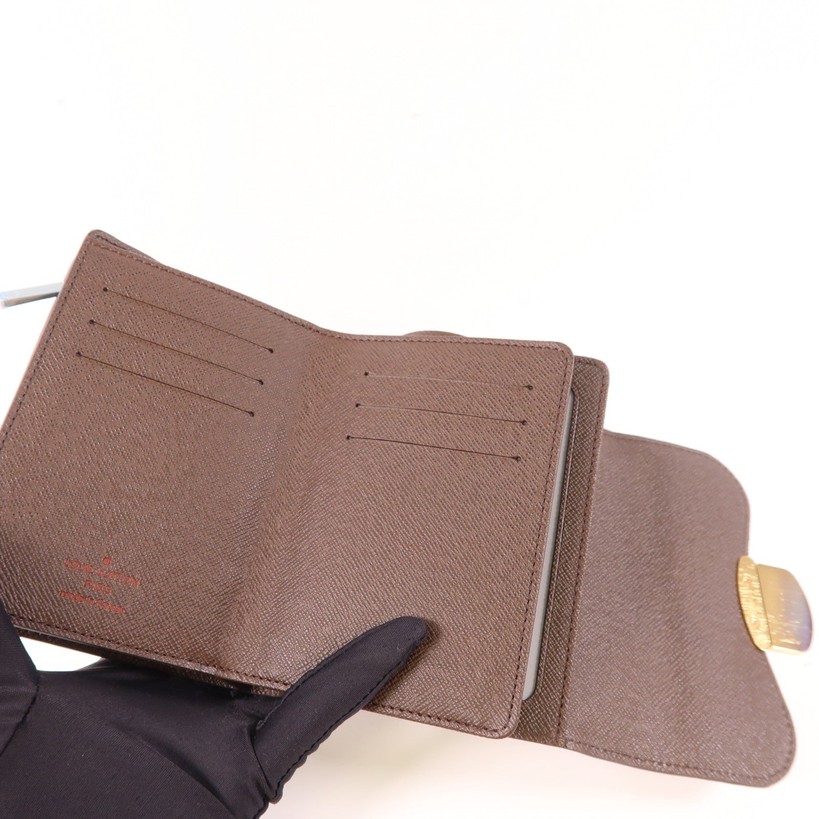 LOUIS VUITTON LV GHW Joey Wallet N60034 Damier Brown