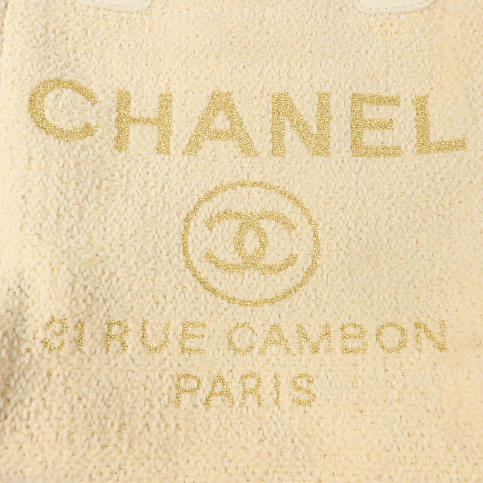 CHANEL Lurex Boucle Deauville Tote Mini鏈帶手挽袋