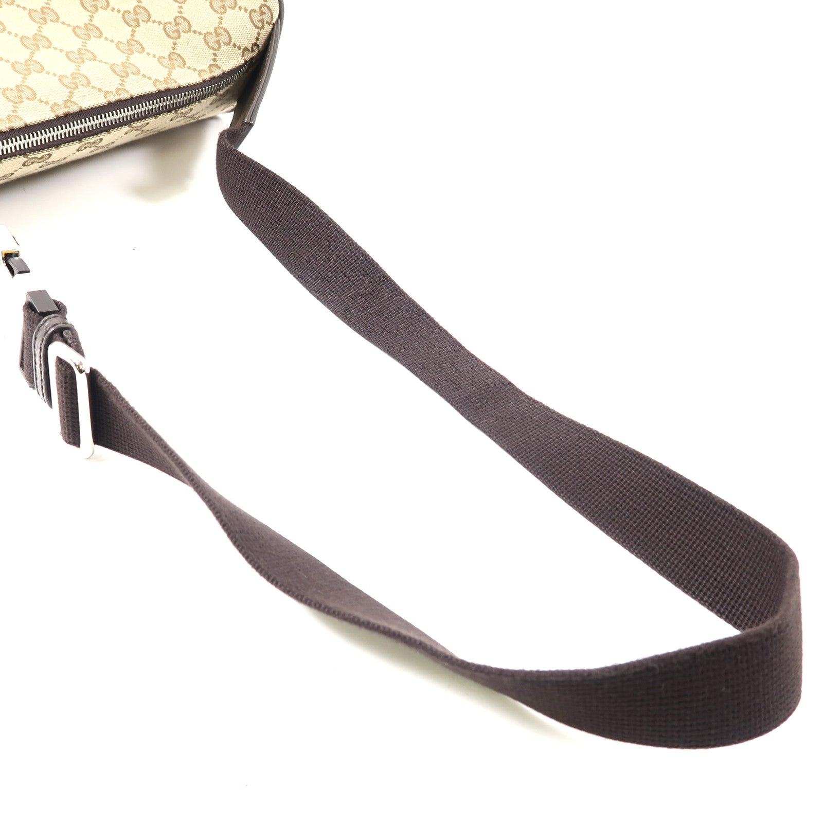 GUCCI 帆布Waist Bag銀扣腰包啡色