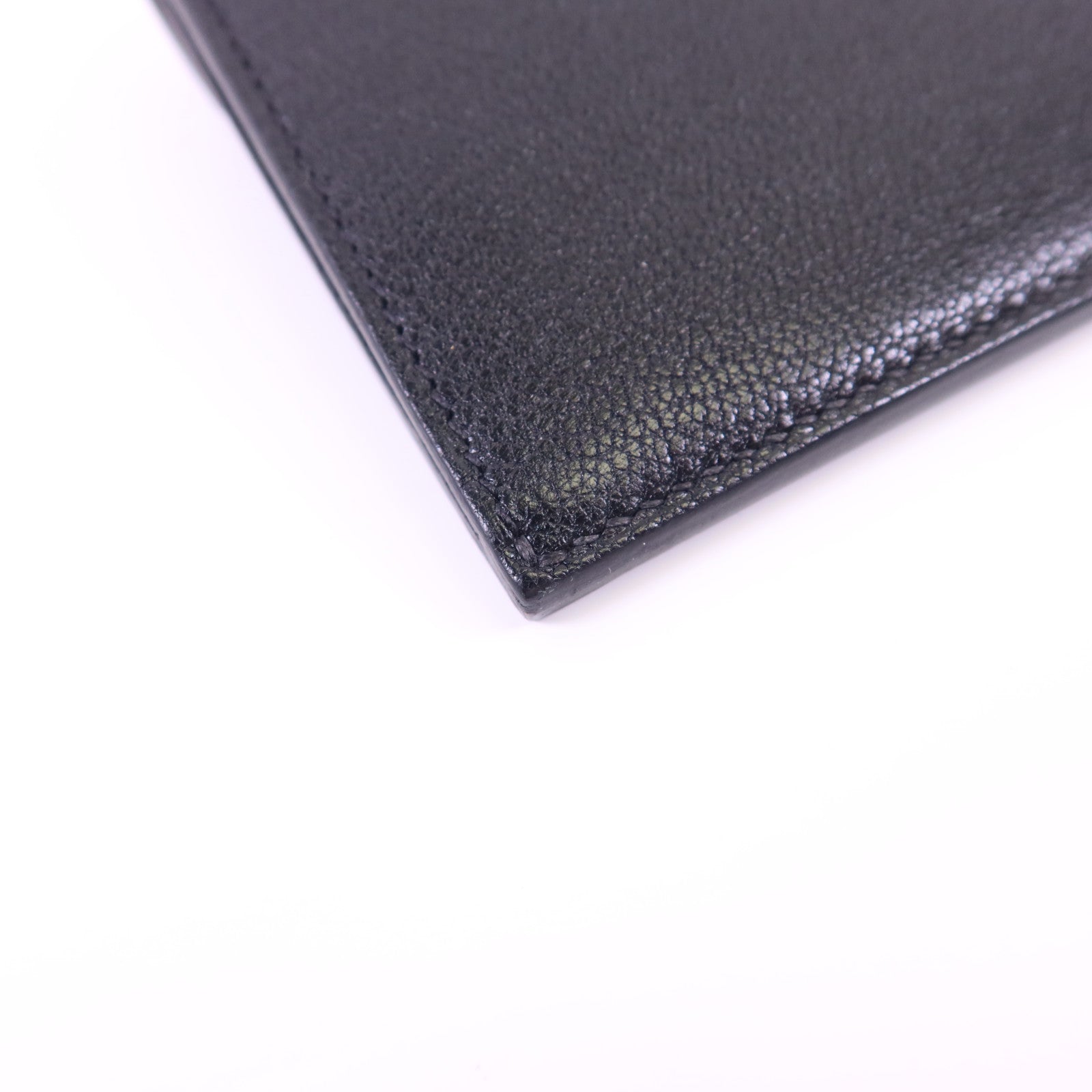 HERMES Chevre皮革Kelly Pocket Long Bifold Wallet銀扣長錢包Noir