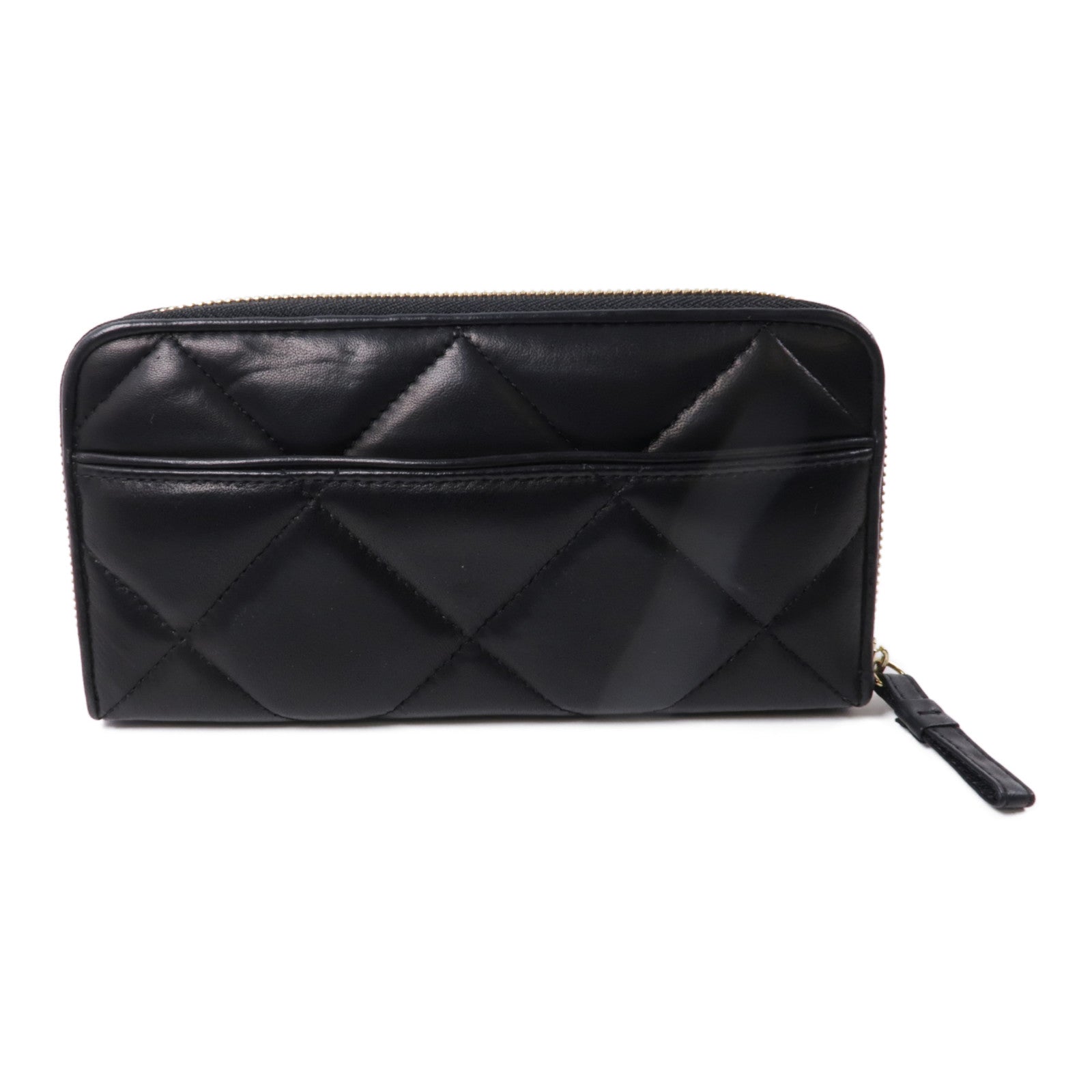 LANVIN 羊皮皮革Long Wallet金扣長錢包黑色