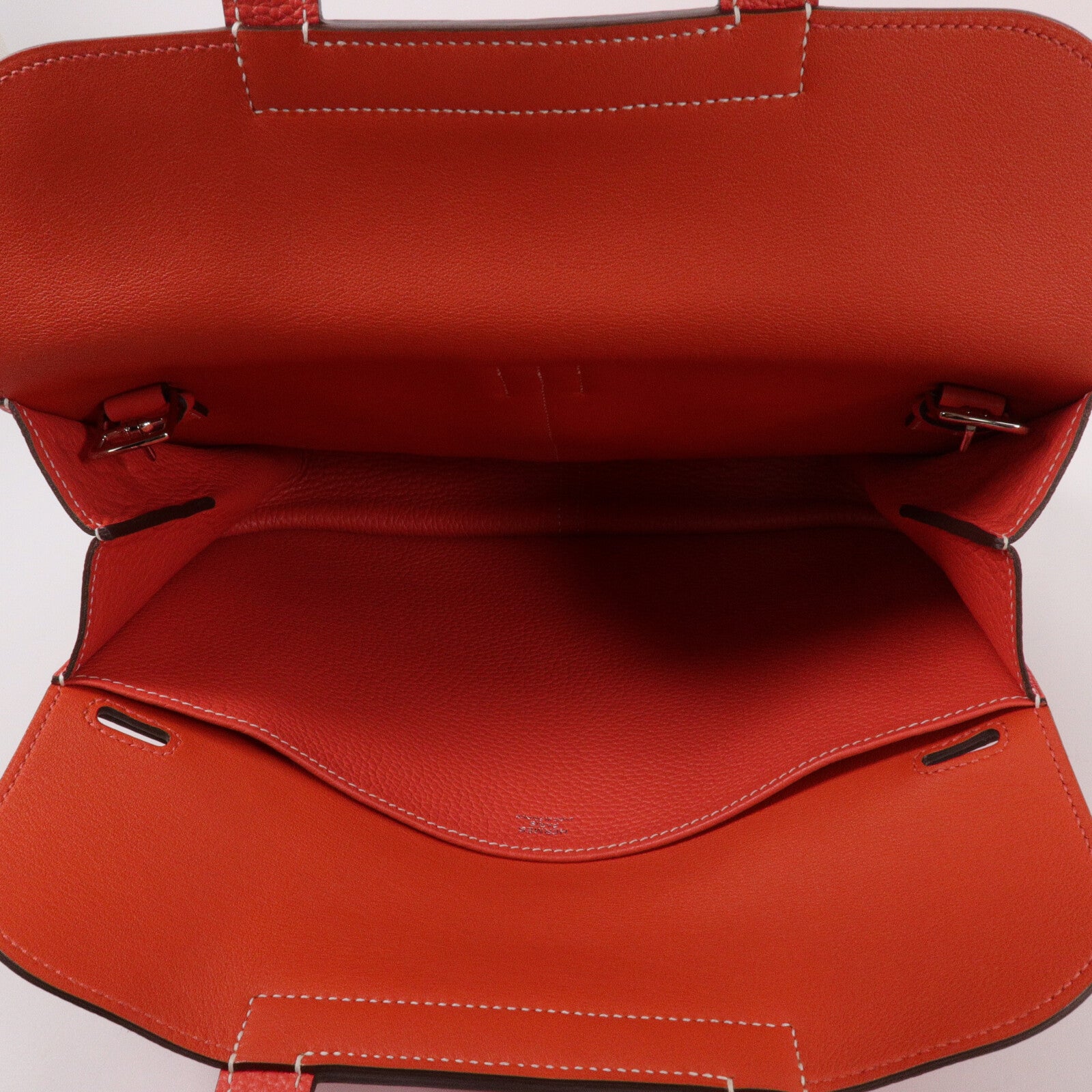 HERMES Clemence皮革Halzan 31手挽肩背兩用袋Rose Jaipur/Capucine