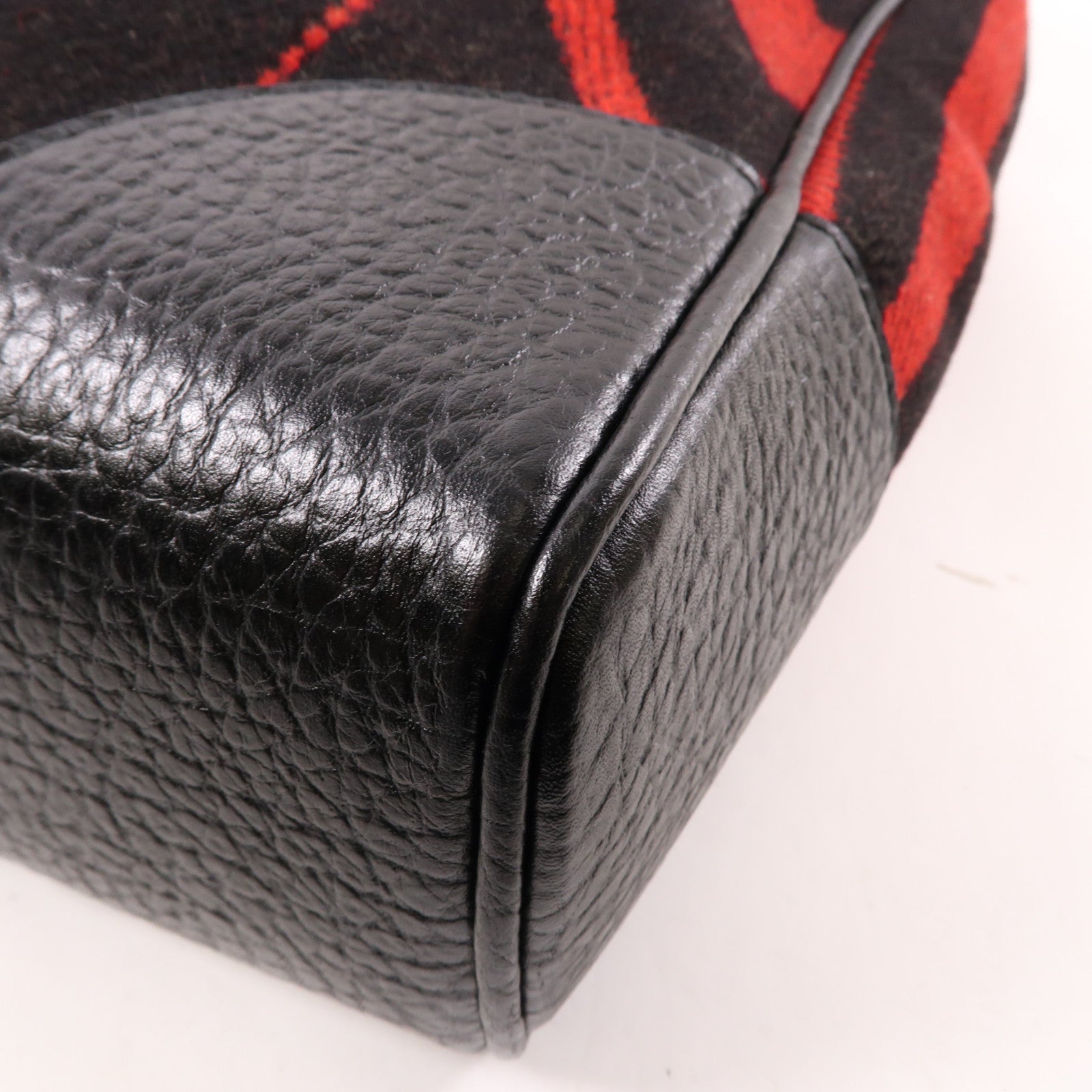 LOUIS VUITTON LV SHW Cabas Veil Tote Bag M95241 Wool Leather Red Black