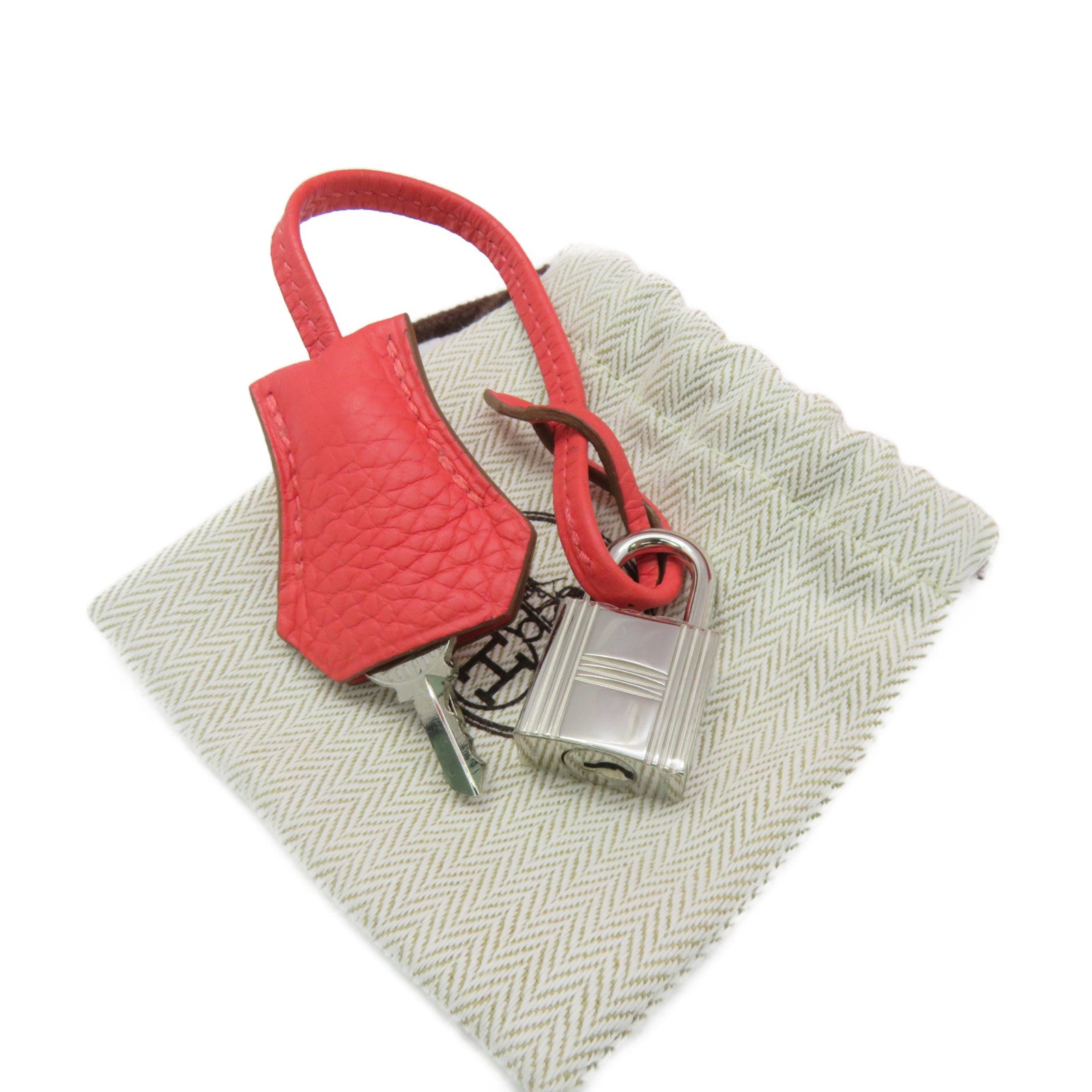 HERMES Clemence Leather Kelly 32 2Way Handbag Silver Buckle Handle Shoulder Backpack T5 Pink