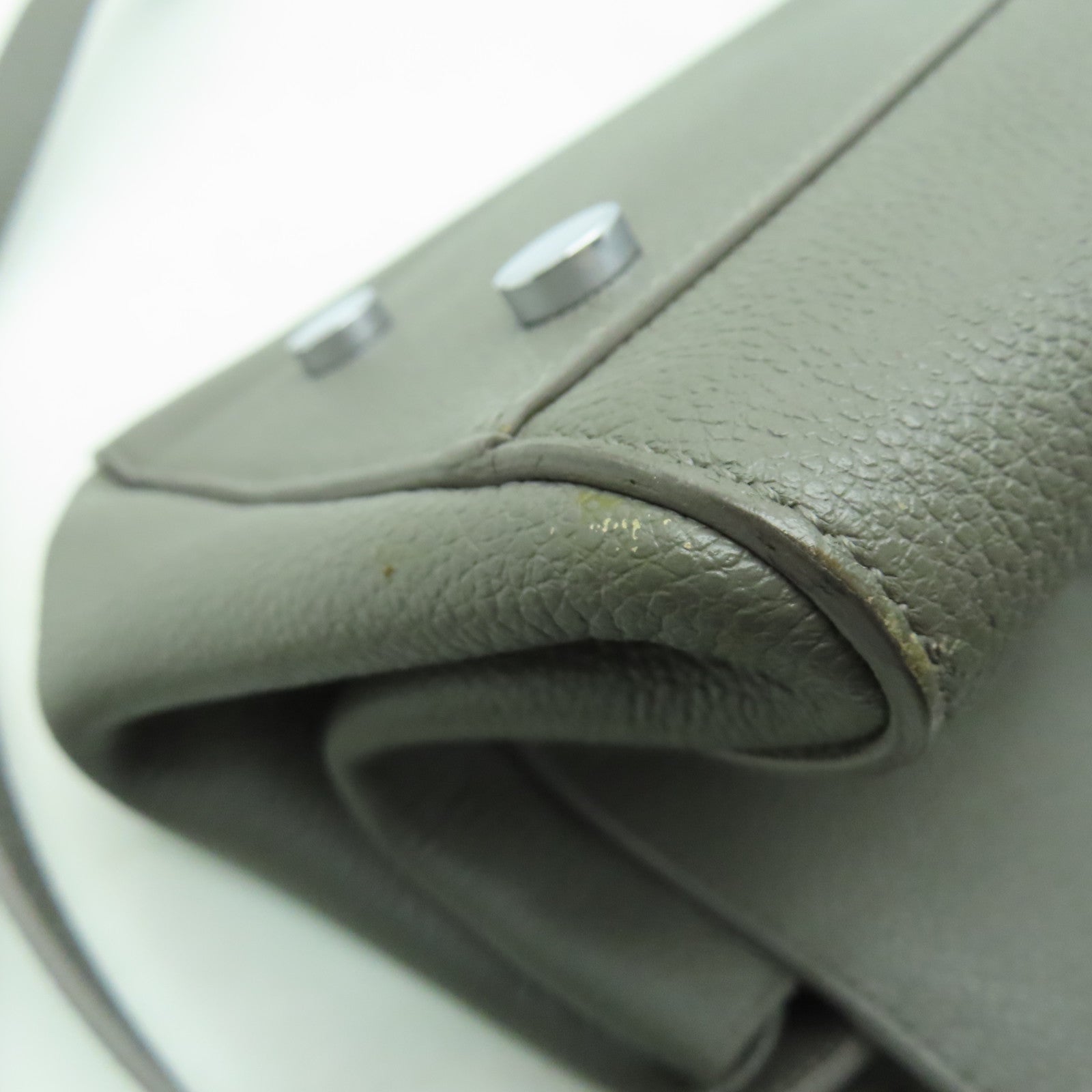 SAINT LAURENT 牛皮皮革2 Way Shoulder銀扣手挽肩背兩用袋灰色