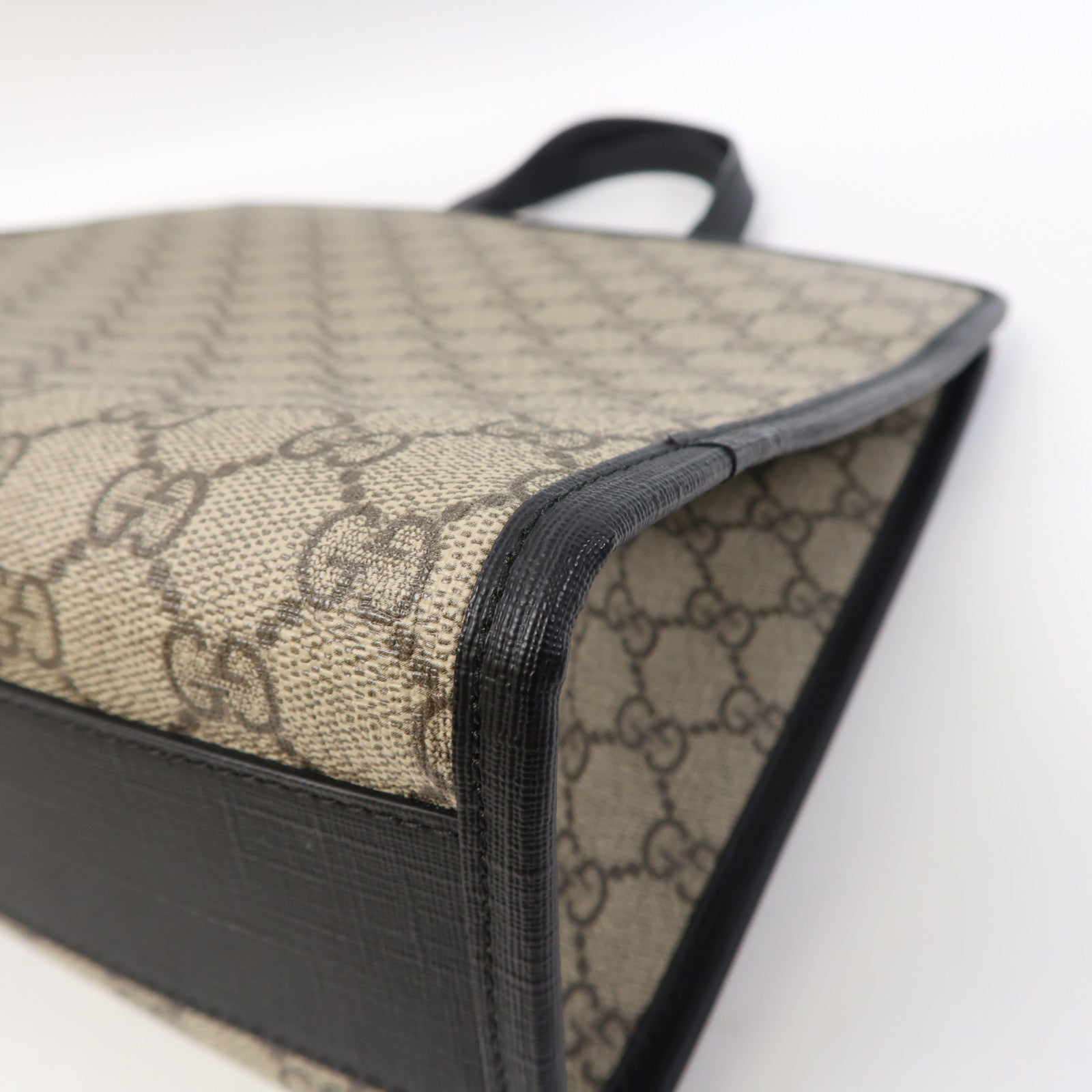 GUCCI 塗層帆布Apple Hand Bag銀扣手挽袋灰色