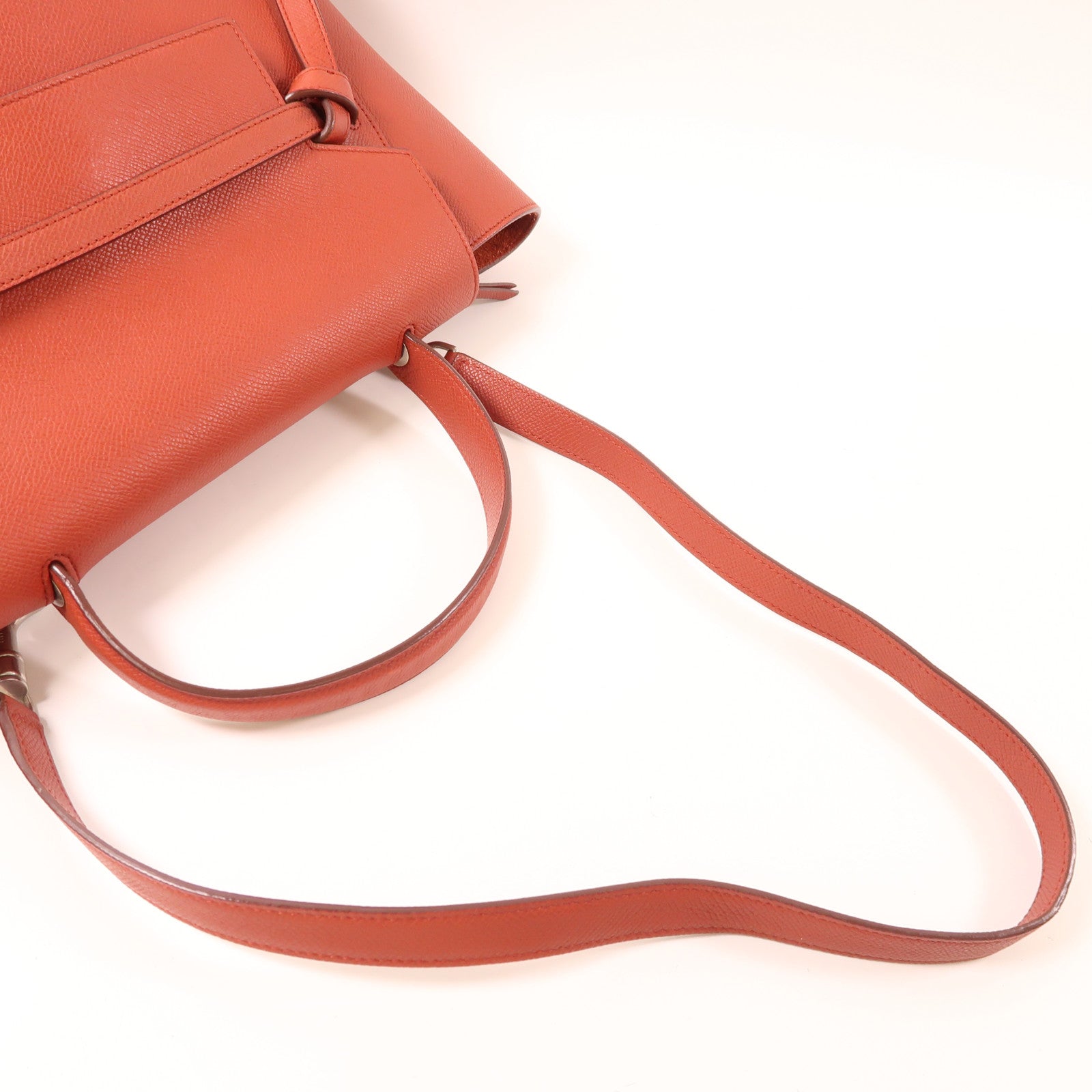 CELINE 牛皮皮革Belt Bag銀扣手挽肩背兩用袋紅色