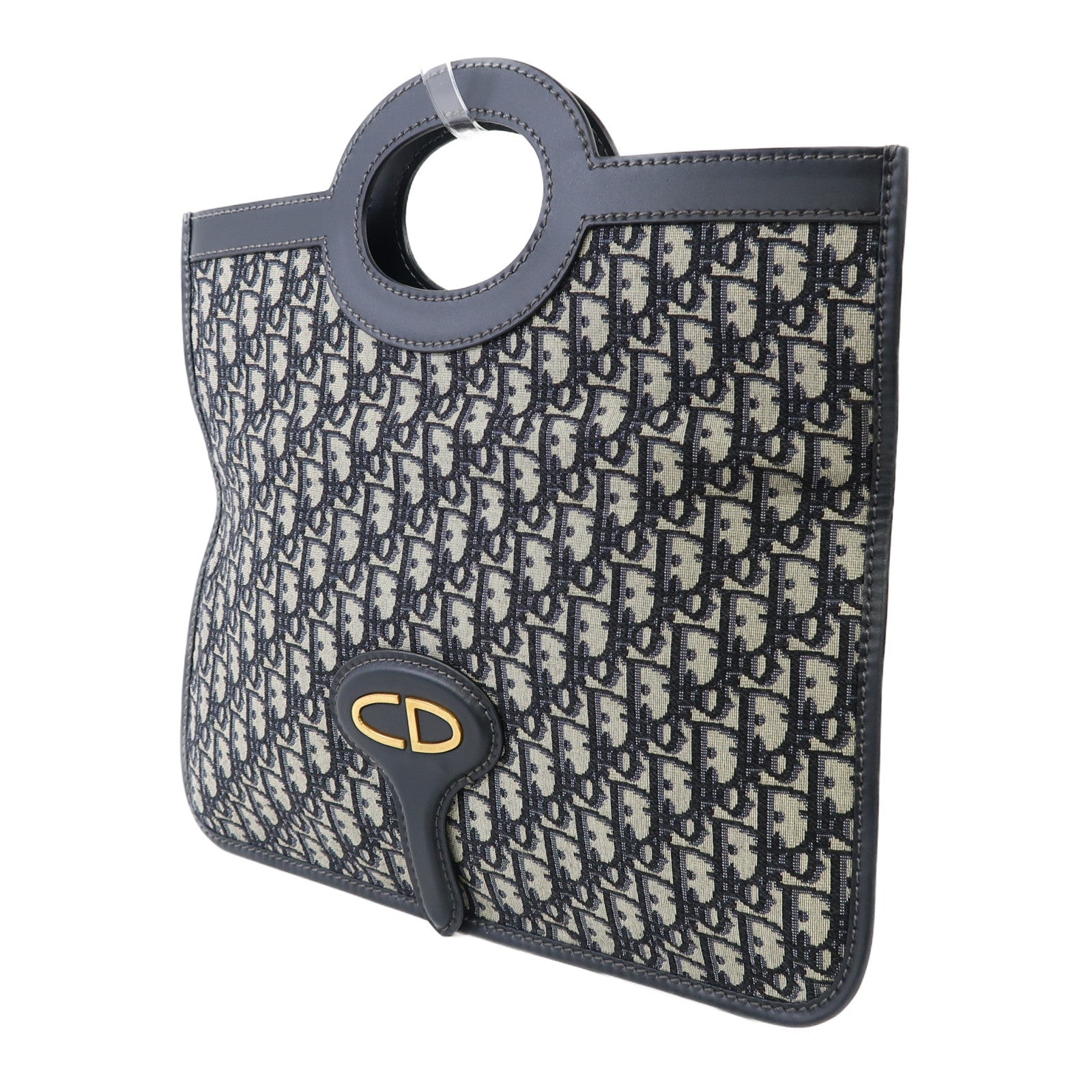 Dior 帆布Hand Bag金扣手挽袋藍色