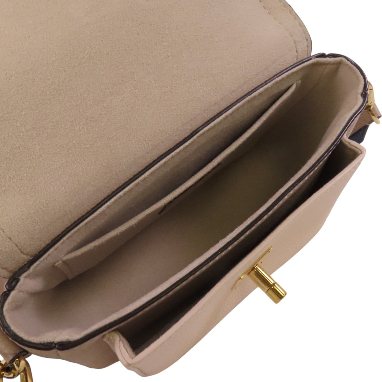 LOUIS VUITTON Greige Lockme Tender金扣肩背袋