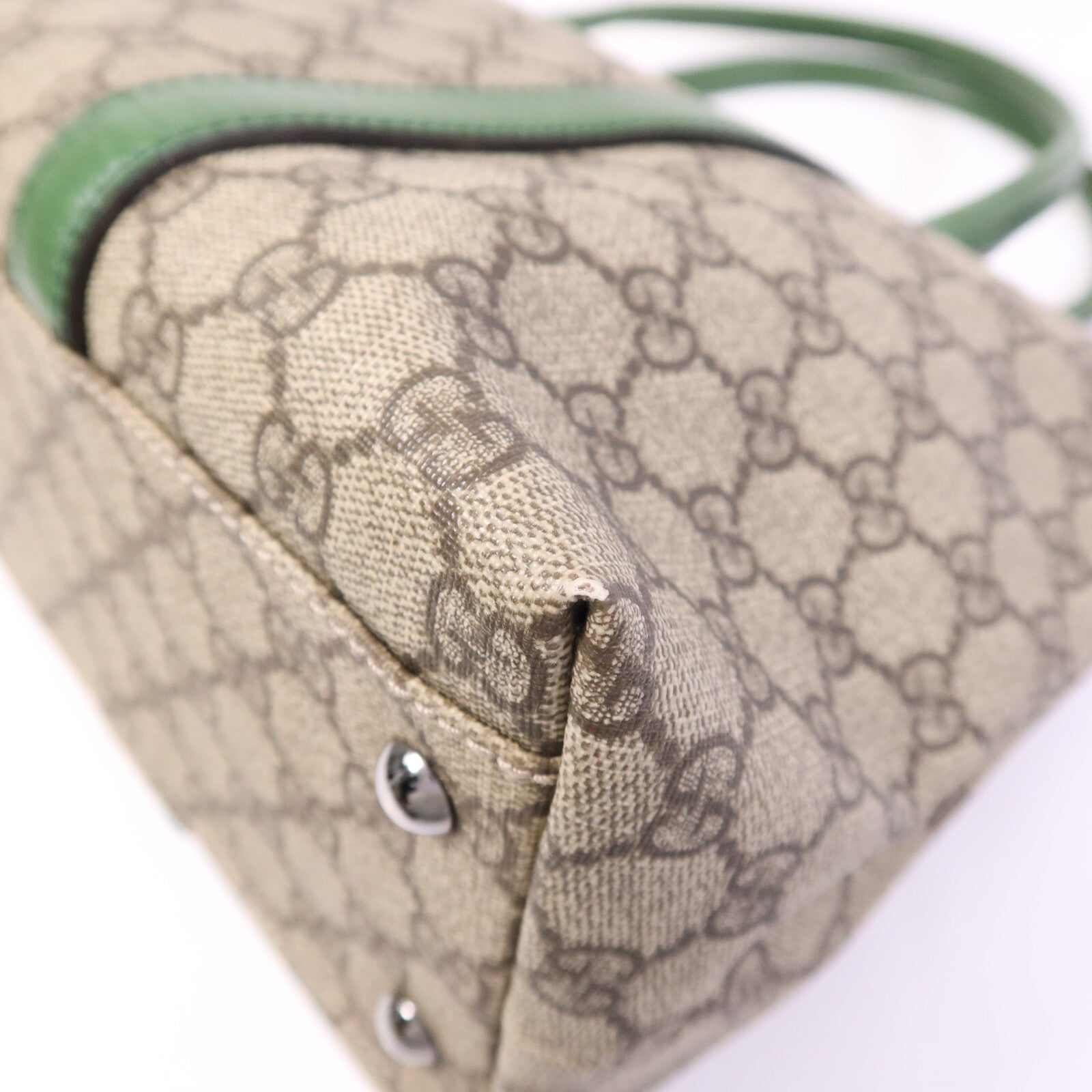 GUCCI GG帆布Tote Bag銀扣手挽袋
