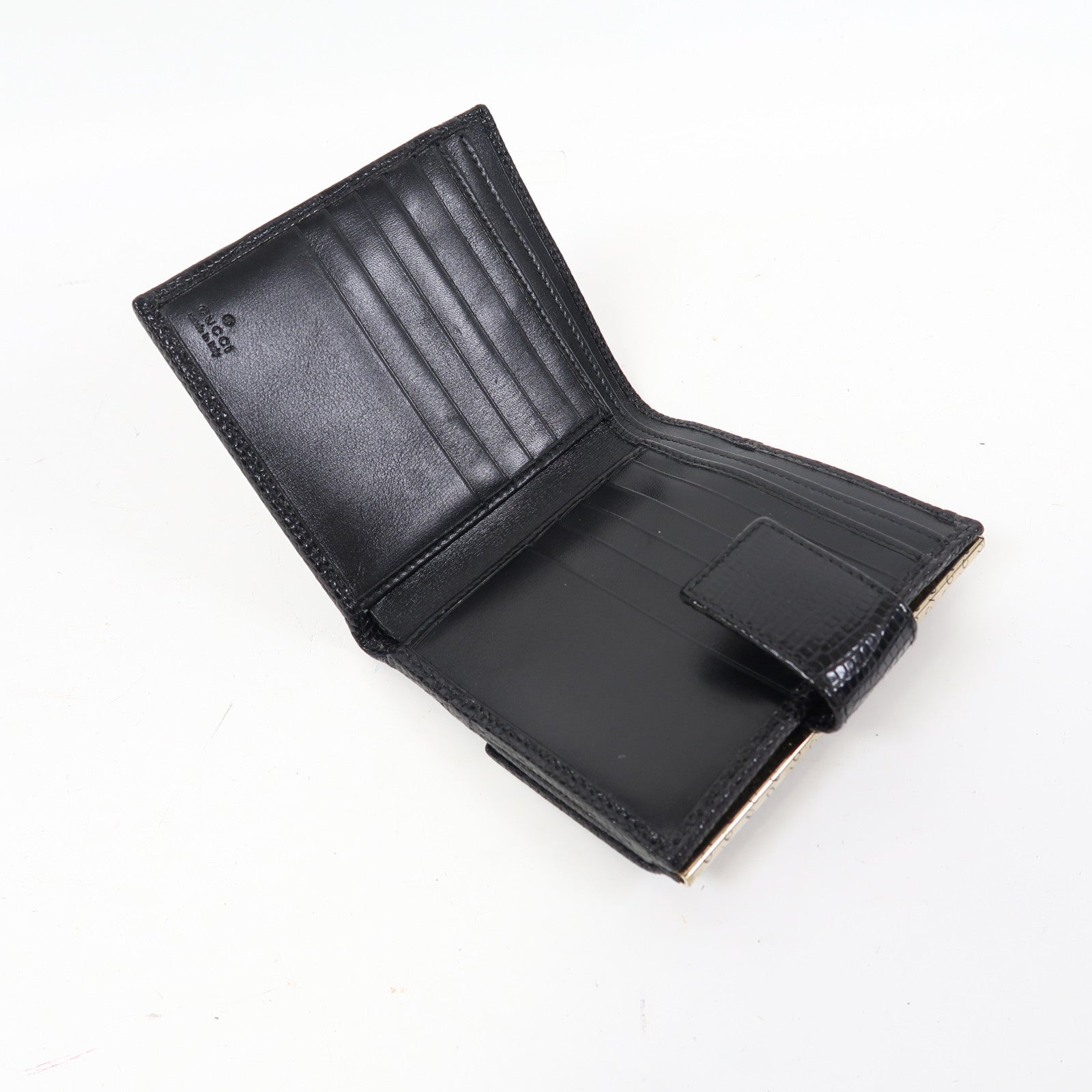 GUCCI 牛皮皮革Wallet金扣錢包黑色