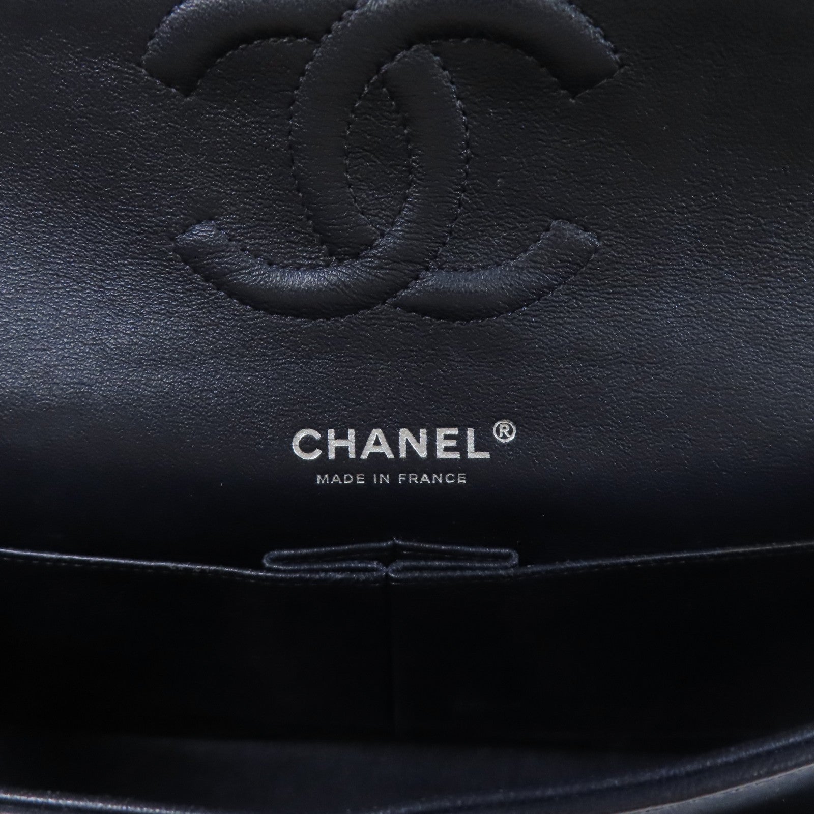 CHANEL 羊皮皮革Classic 25銀扣鏈帶肩背袋
