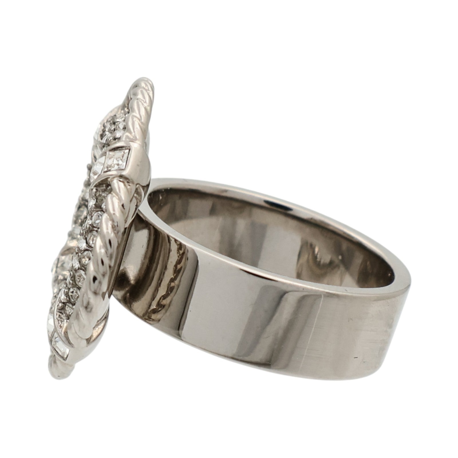 CHANEL 金屬/Strass Crystal Lifesaver CC Ring戒指