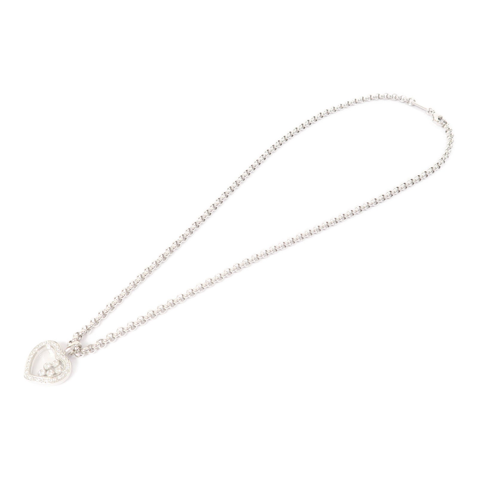 Chopard 18K白金Diamond Happy Heart項鍊