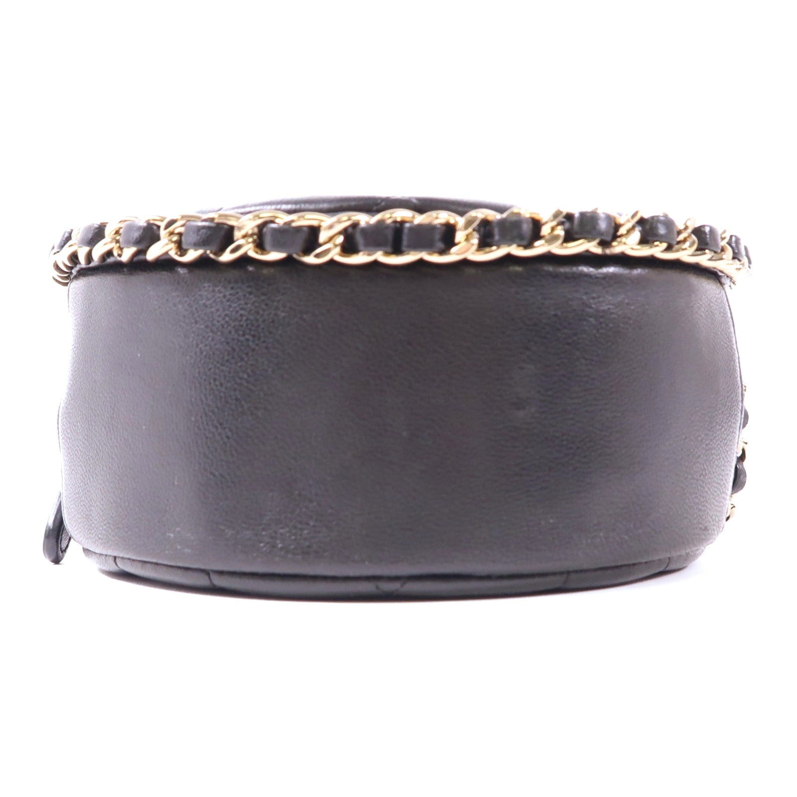 CHANEL CC GHW Chain Shoulder Bag Lambskin Leather Black
