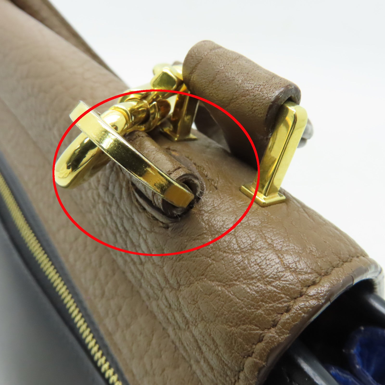CELINE 【清倉大減價】牛皮皮革Trapeze金扣手挽肩背兩用袋棕色/黒色