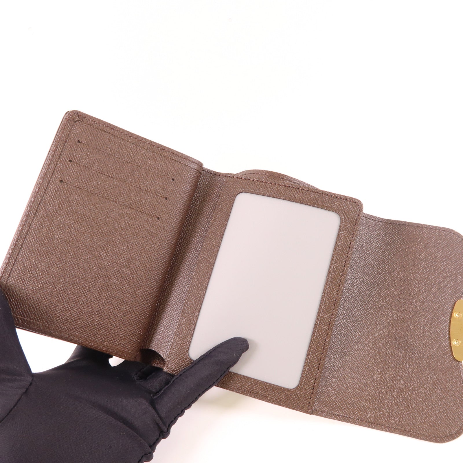 LOUIS VUITTON LV GHW Joey Wallet N60034 Damier Brown