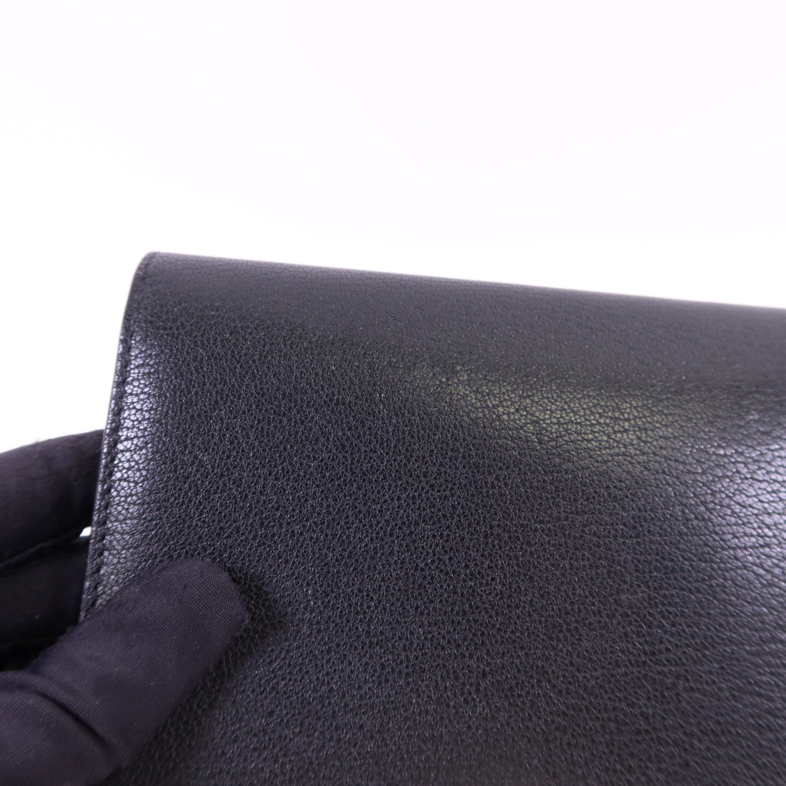 HERMES Chevre皮革Kelly Pocket Long Bifold Wallet銀扣長錢包Noir