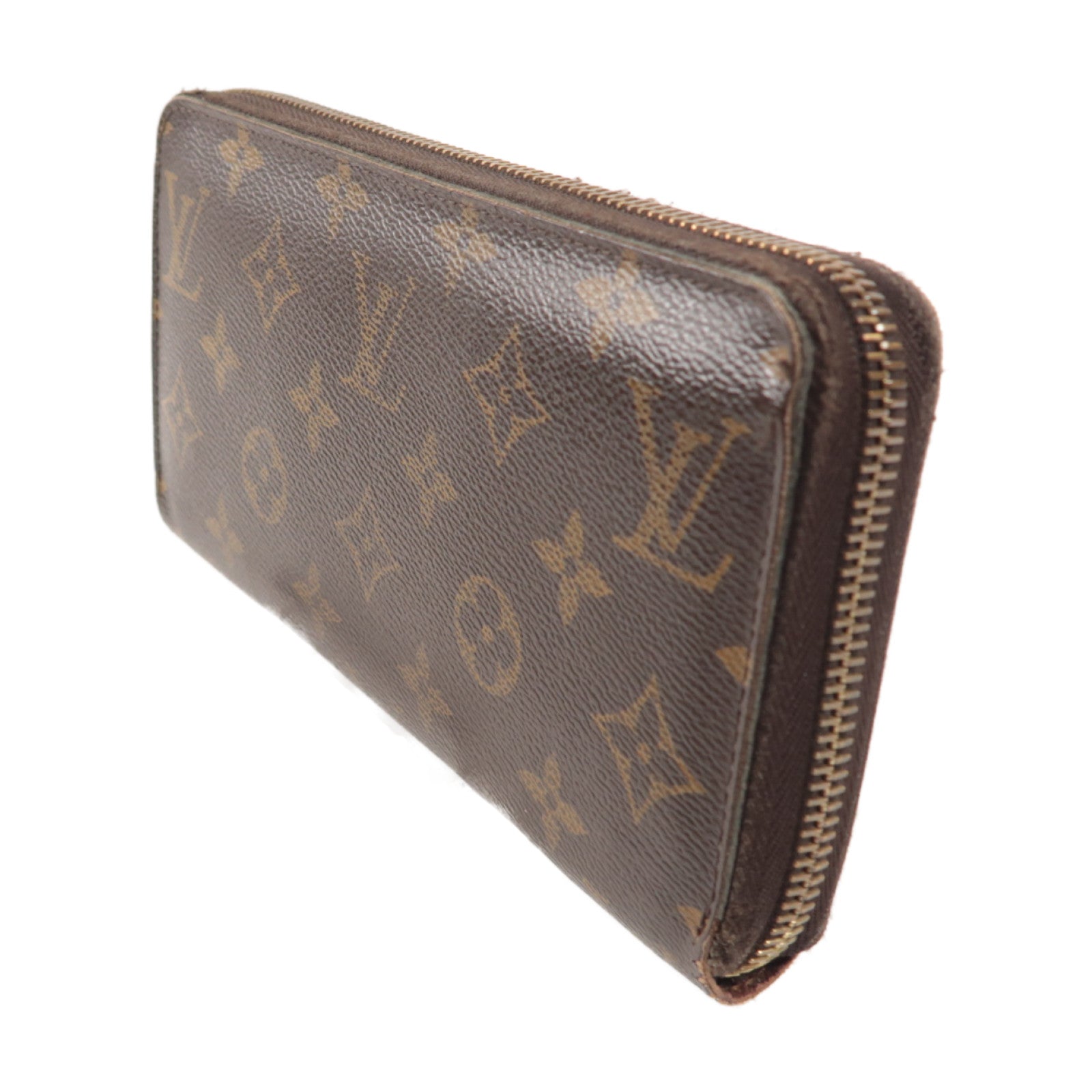 LOUIS VUITTON Monogram Long Wallet銀扣/金扣長錢包啡色